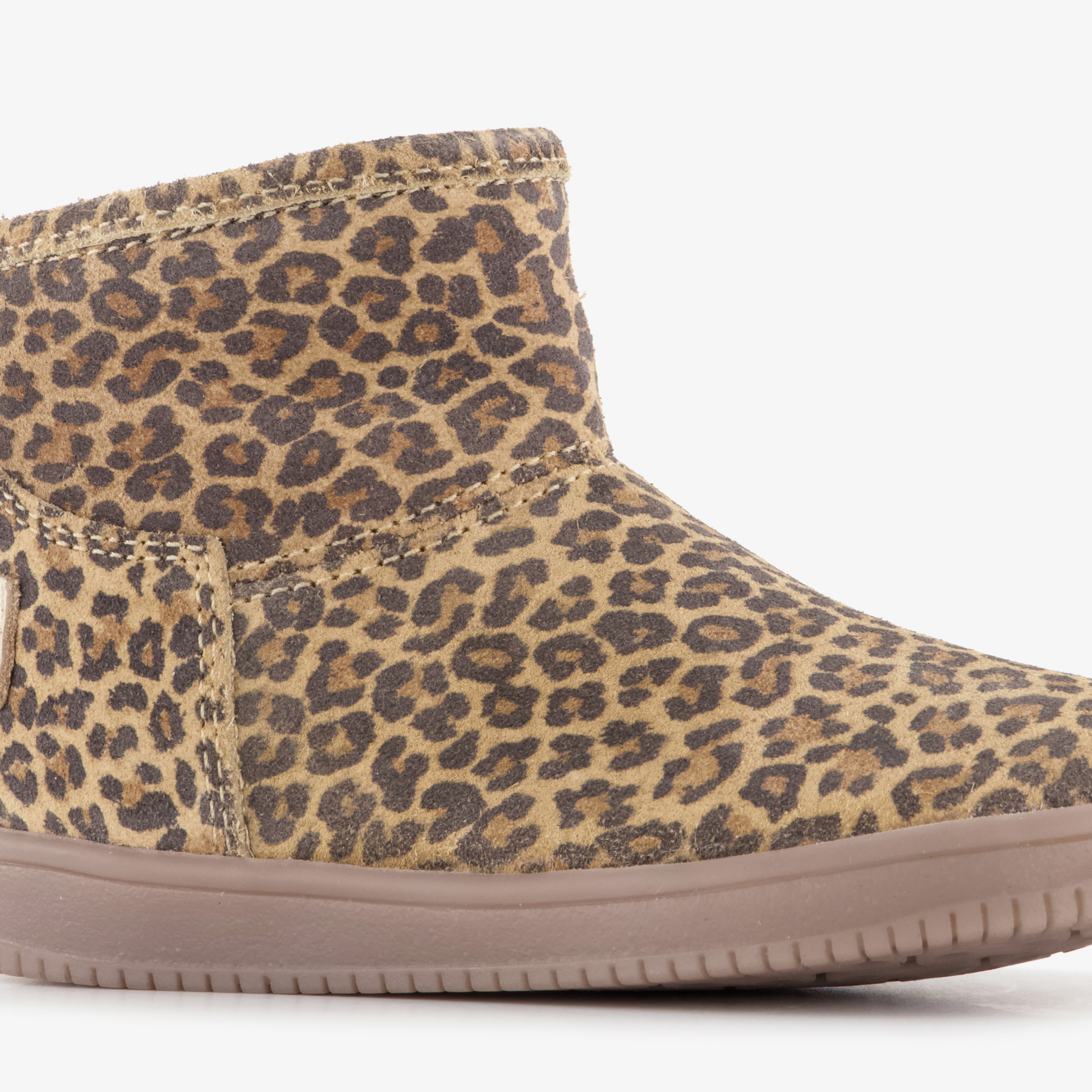 Groot suède meisjes boots met panterprint bruin enkellaarzen – foto 5