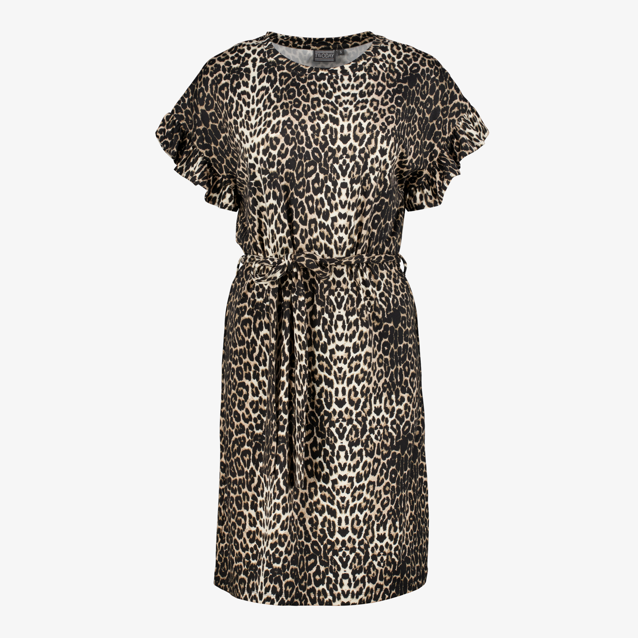 TwoDay dames jurk met panterprint bruin jurken & rokken