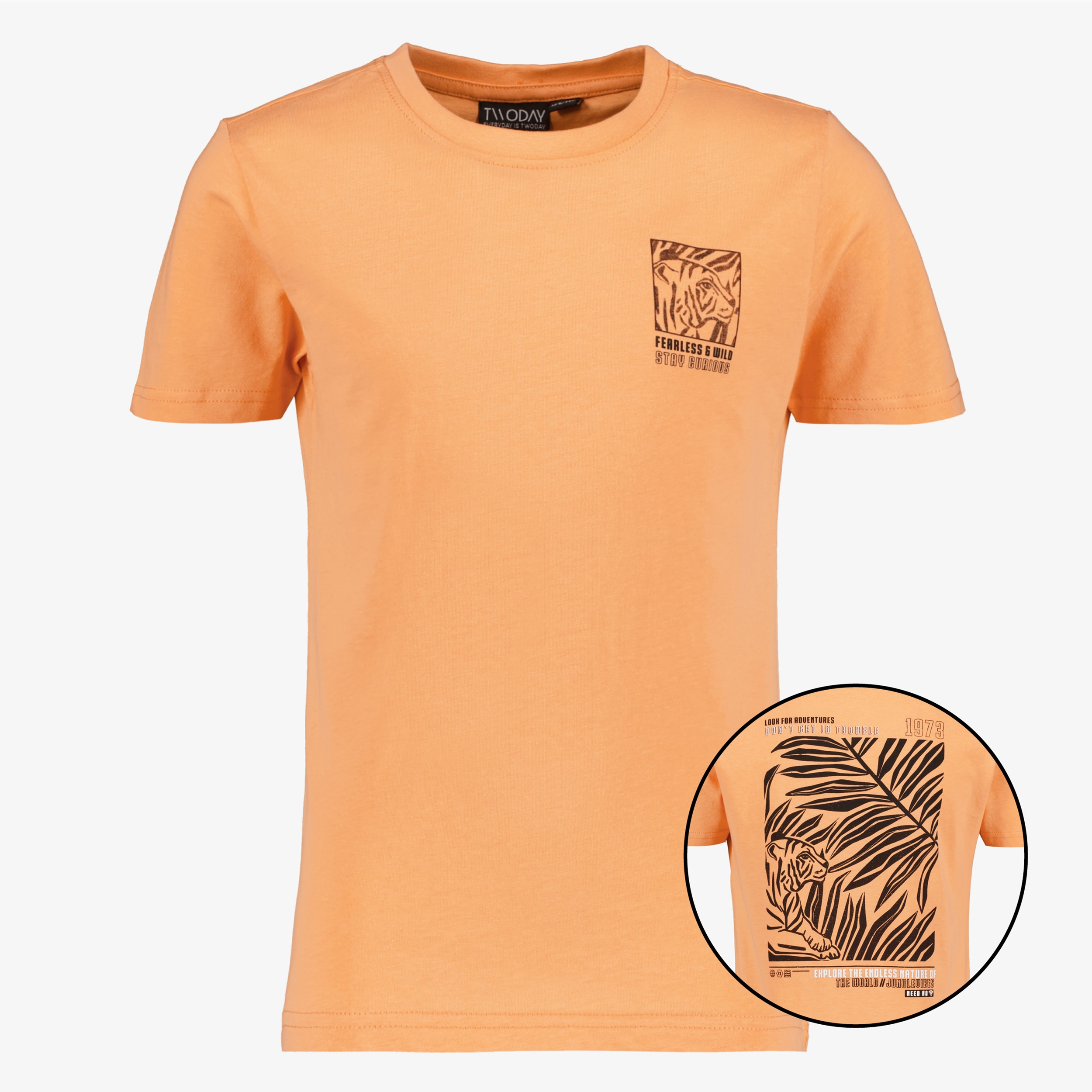 TwoDay jongens T-shirt met backprint oranje