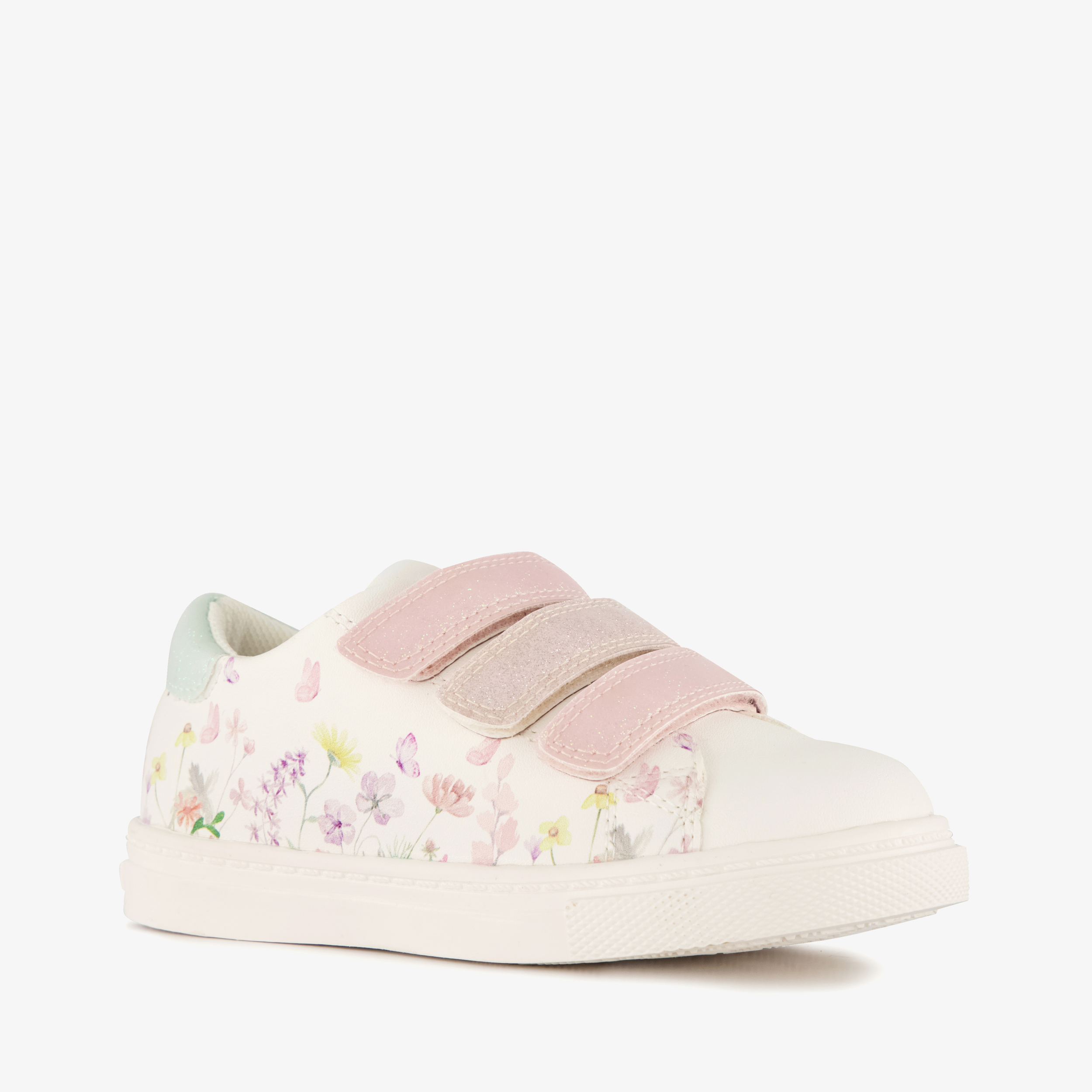 Blue box meisjes sneakers wit met bloemen