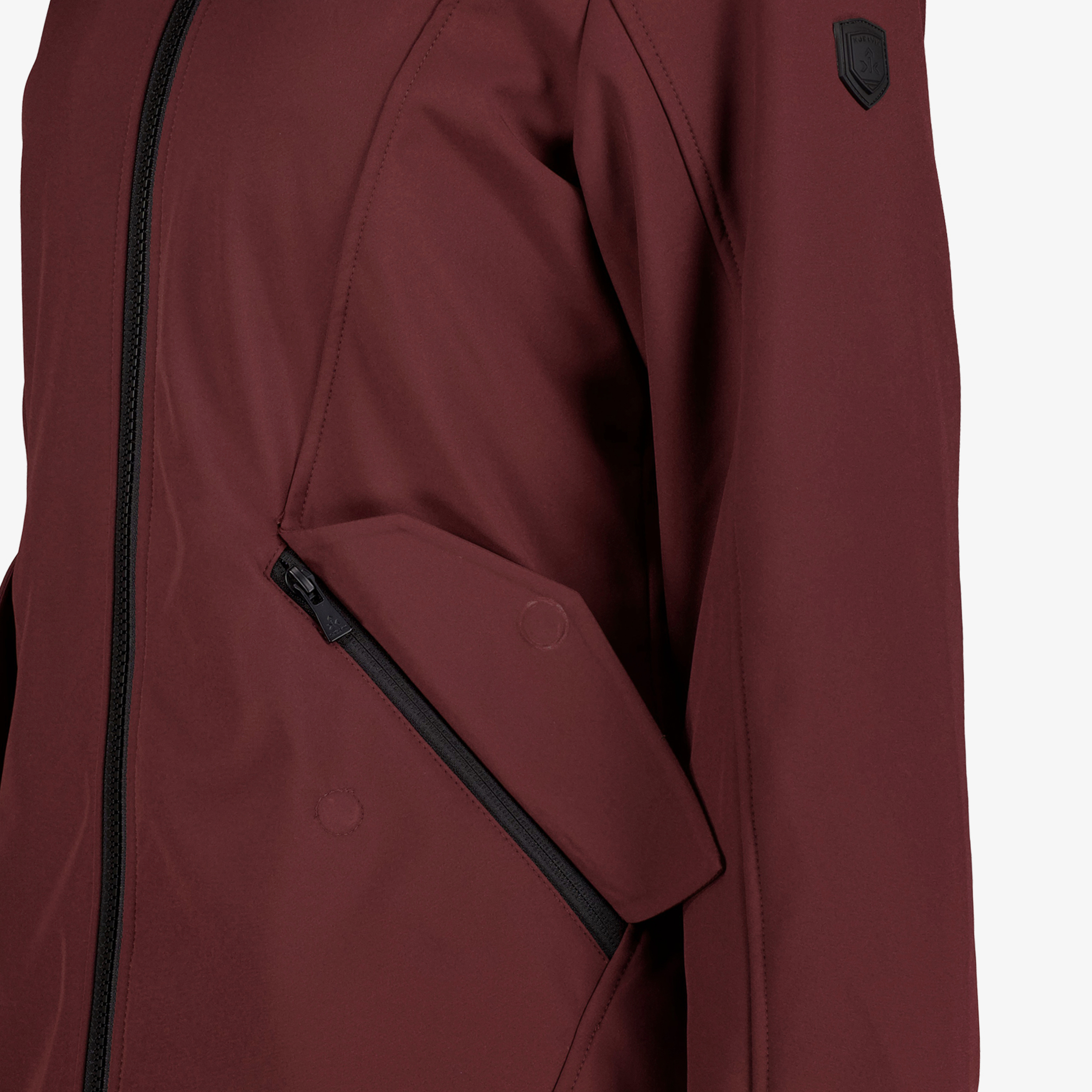 Kjelvik lange dames softshell jas bordeauxrood jassen – foto 2