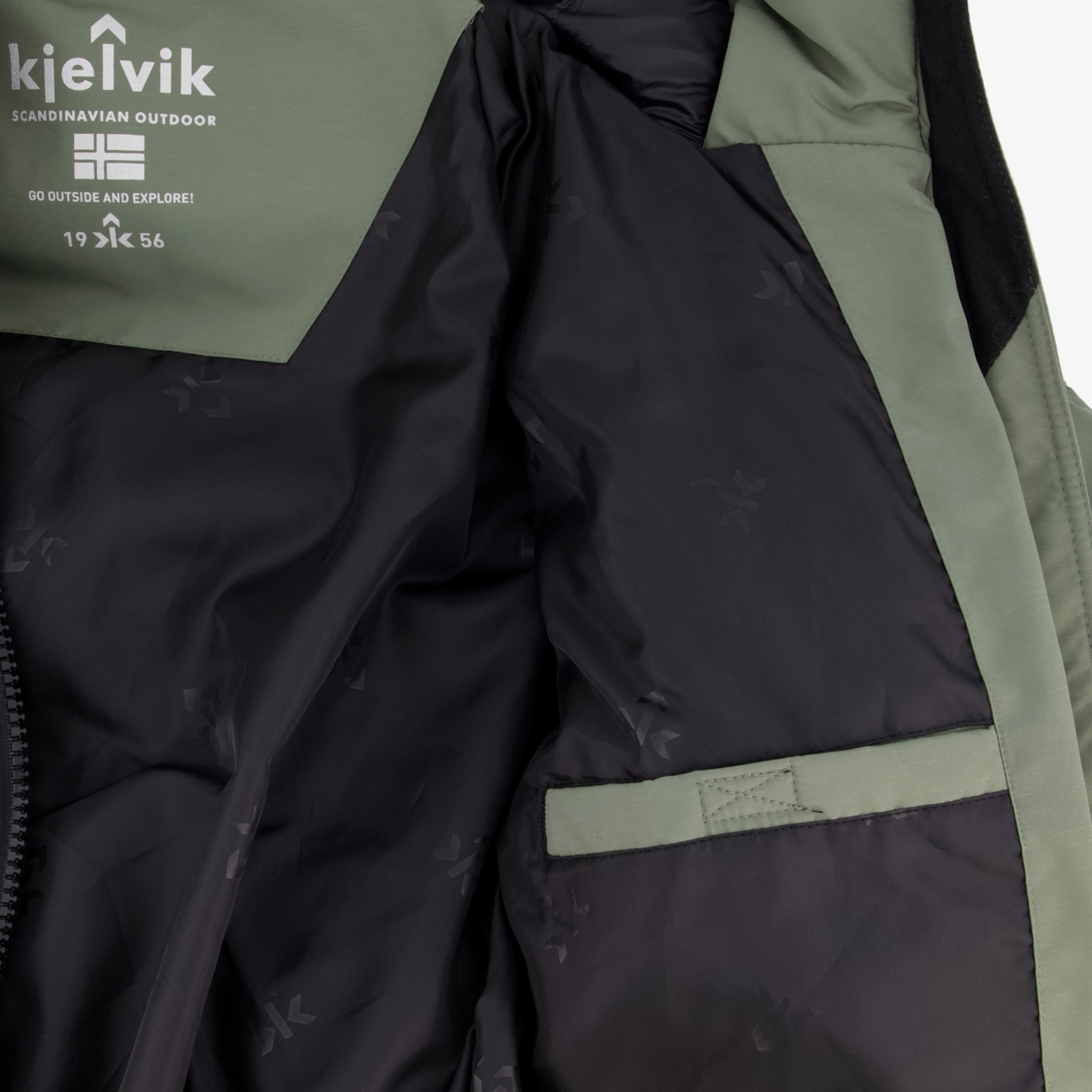Kjelvik lange dames winterjas gewatteerd groen jassen – foto 3