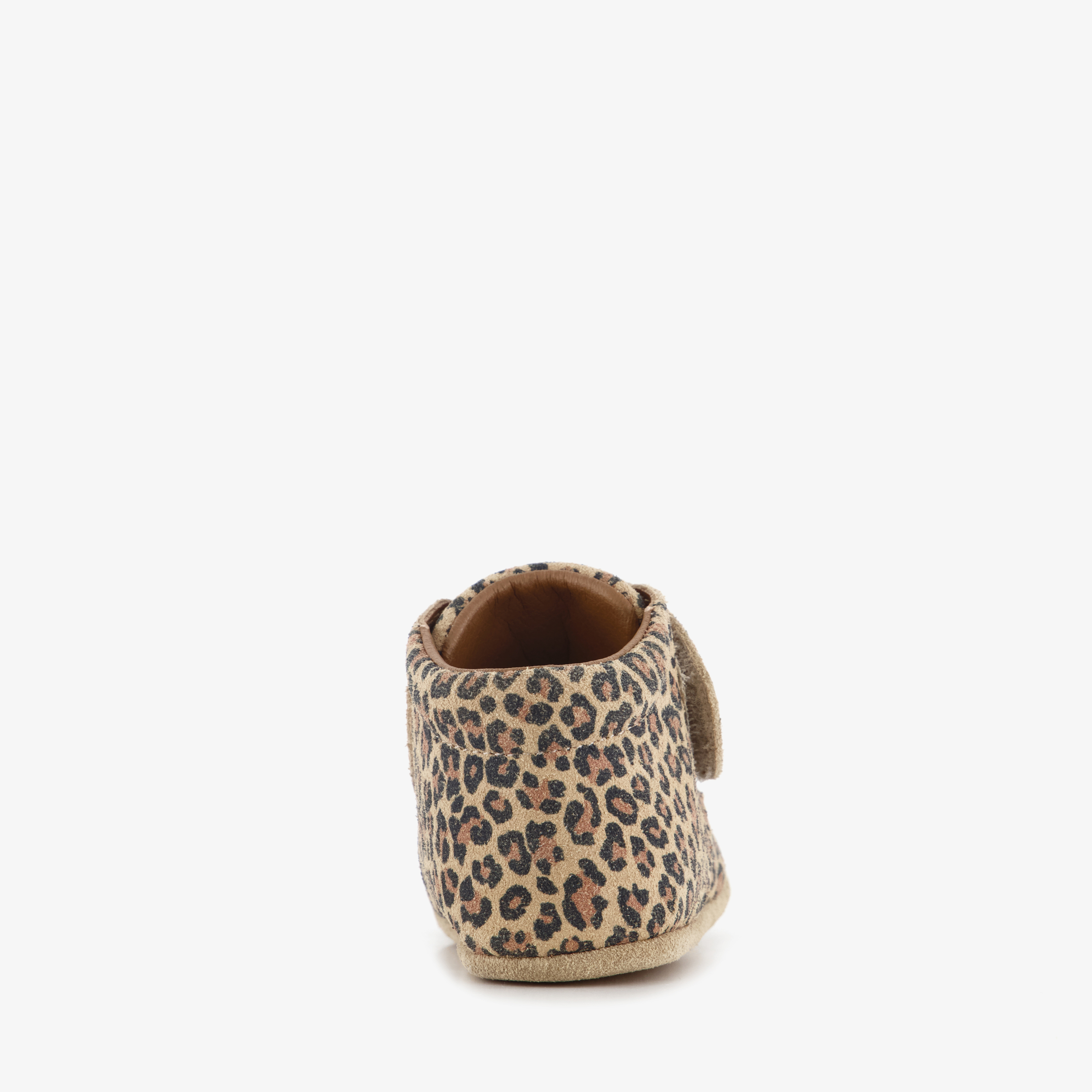 Groot leren babyschoenen met panterprint bruin beige meisjes – foto 2