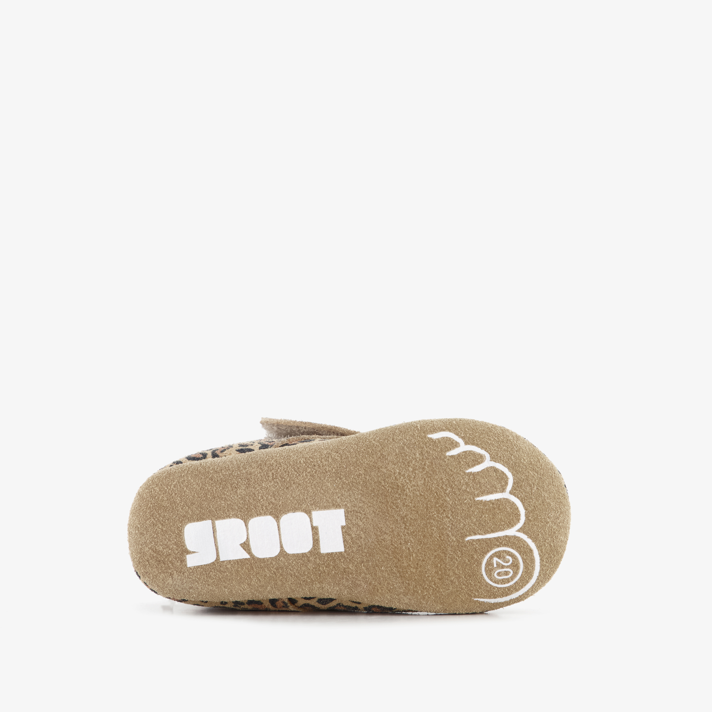 Groot leren babyschoenen met panterprint bruin beige meisjes – foto 3