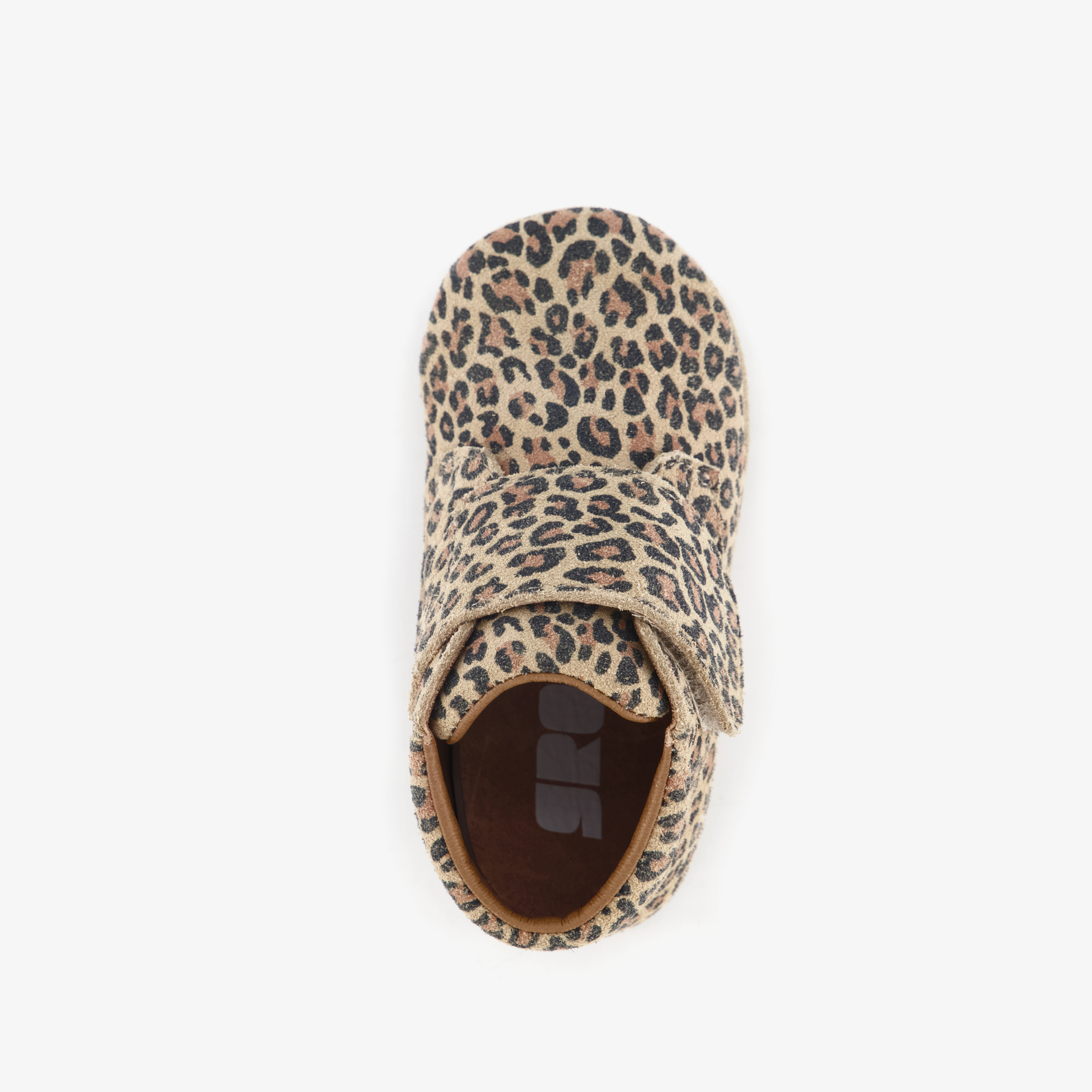 Groot leren babyschoenen met panterprint bruin beige meisjes – foto 4