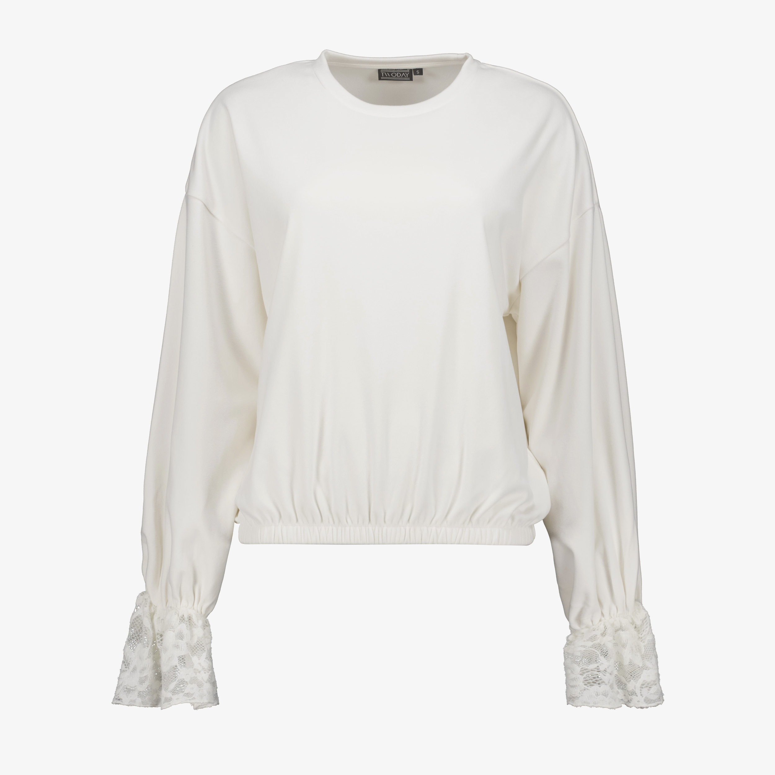 TwoDay dames sweater met kanten details wit truien & vesten