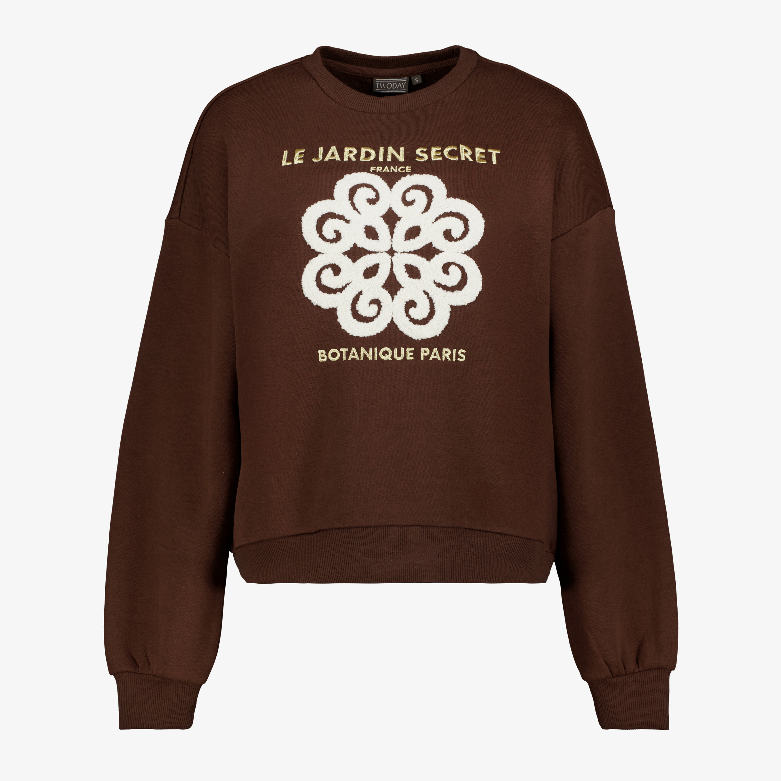 TwoDay dames sweater met opdruk bruin truien & vesten