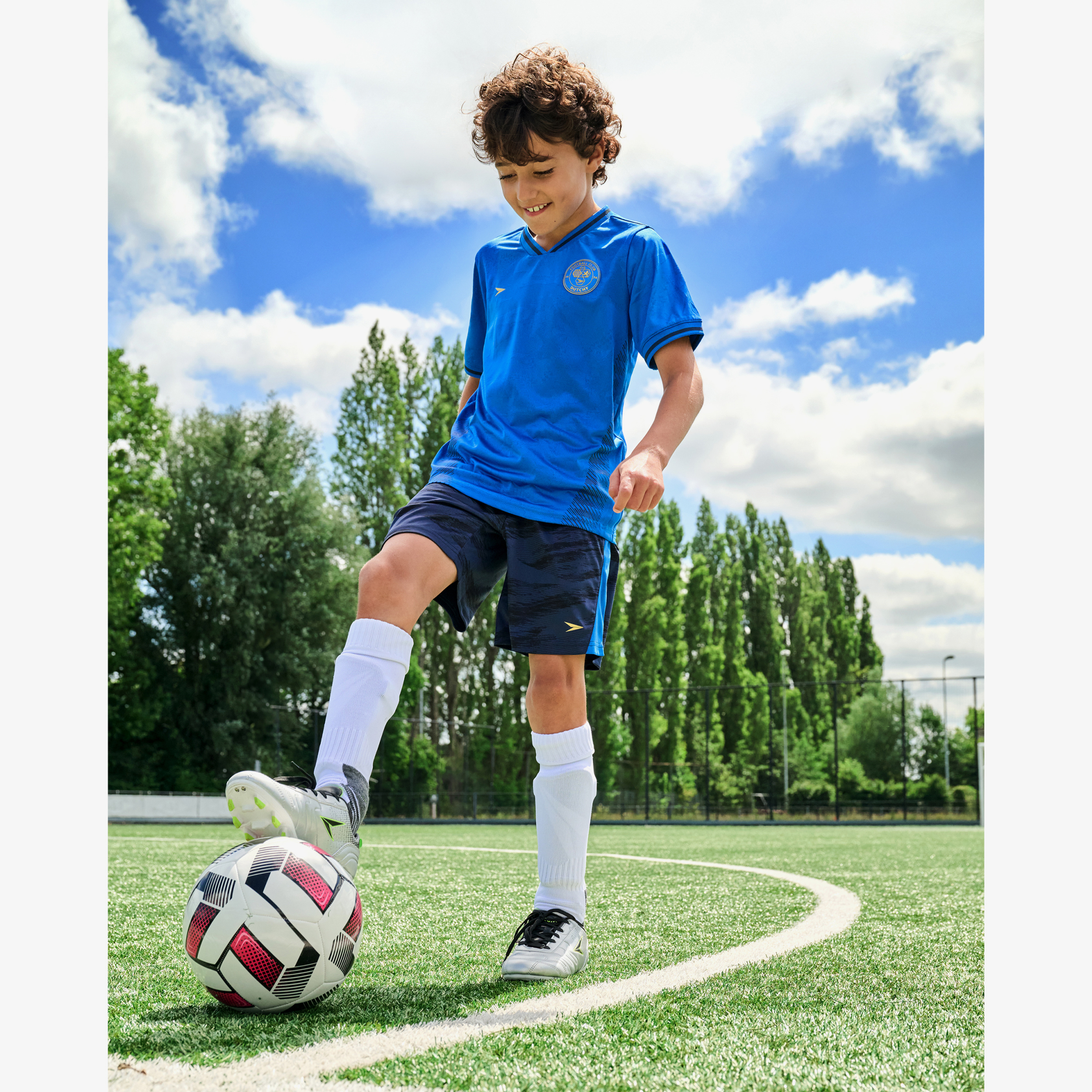 Dutchy Dry kinder voetbalshort blauw meisjes broeken & shorts – foto 3