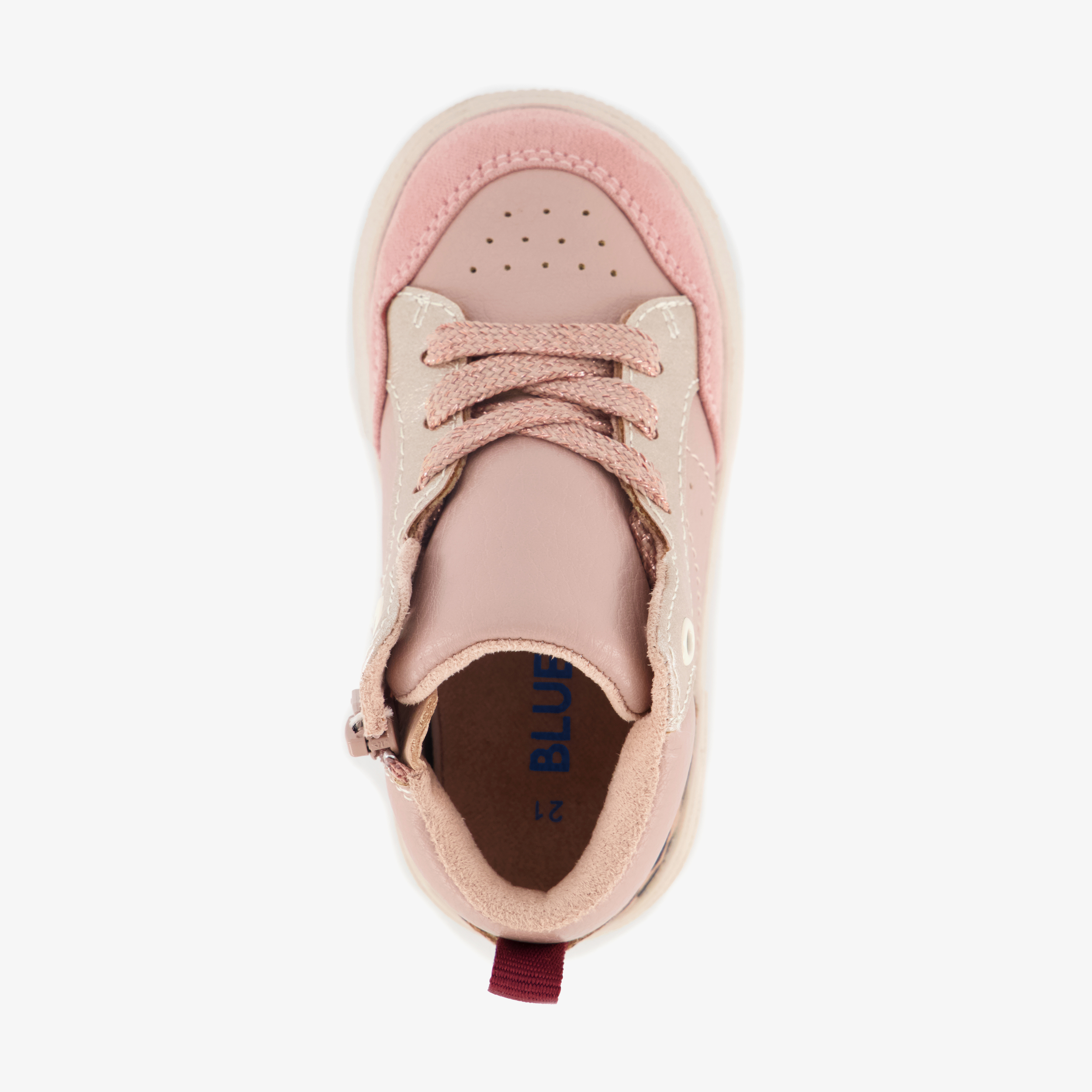 Blue Box hoge meisjes sneakers met luipaardprint roze – foto 4