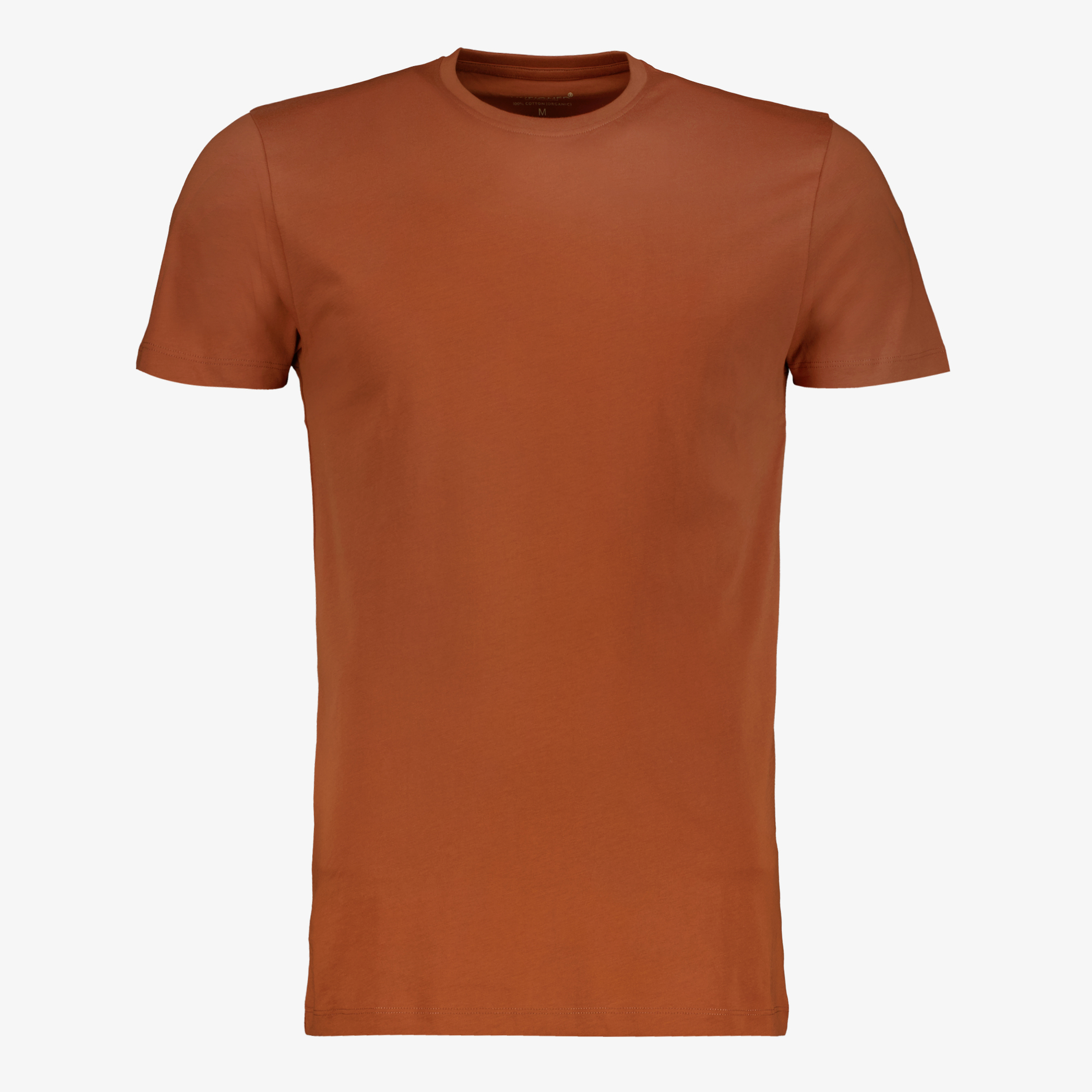 Unsigned heren T-shirt bruin katoen ronde hals t-shirts & tops