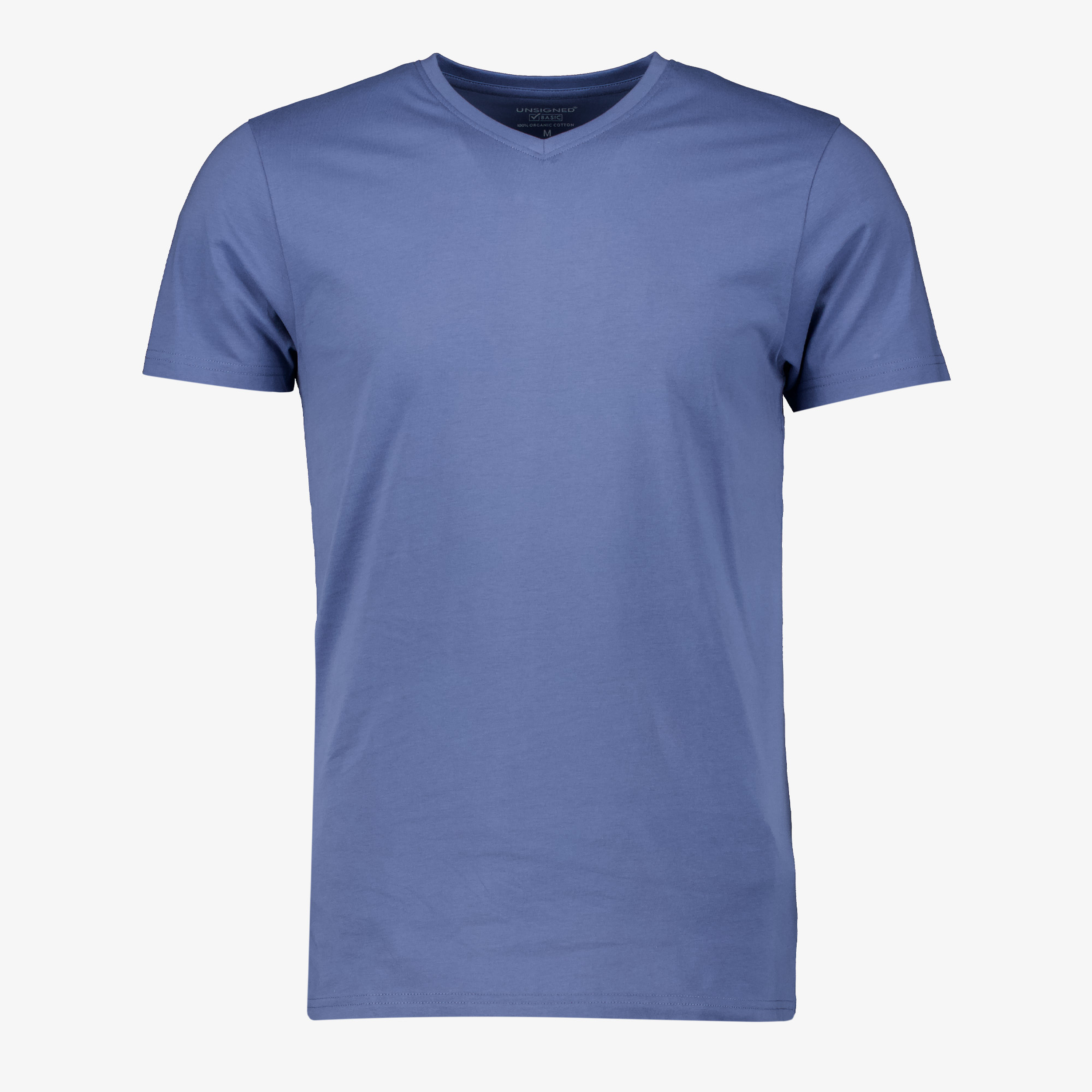 Unsigned heren T-shirt blauw met V hals t-shirts & tops