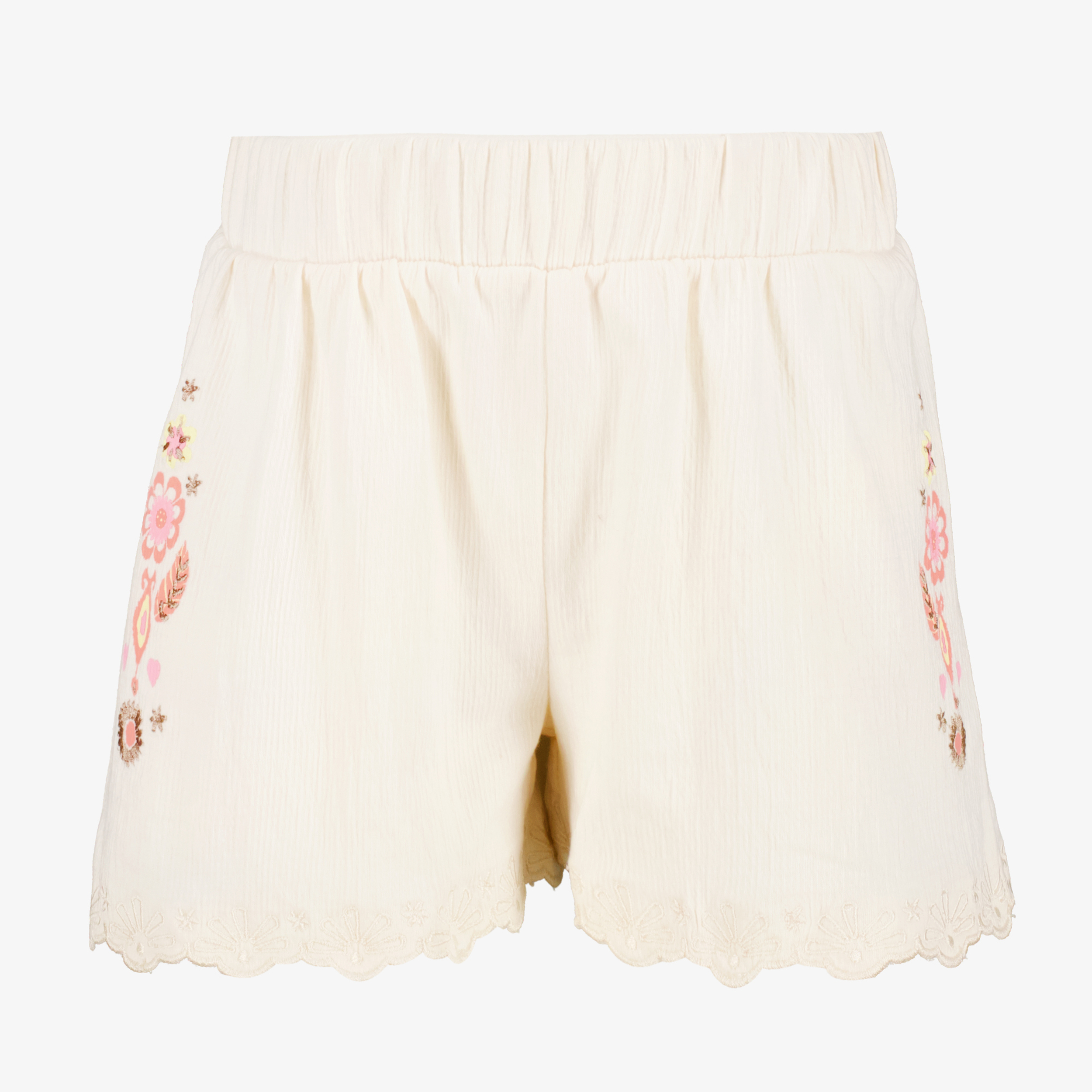 TwoDay meisjes short met borduursels wit
