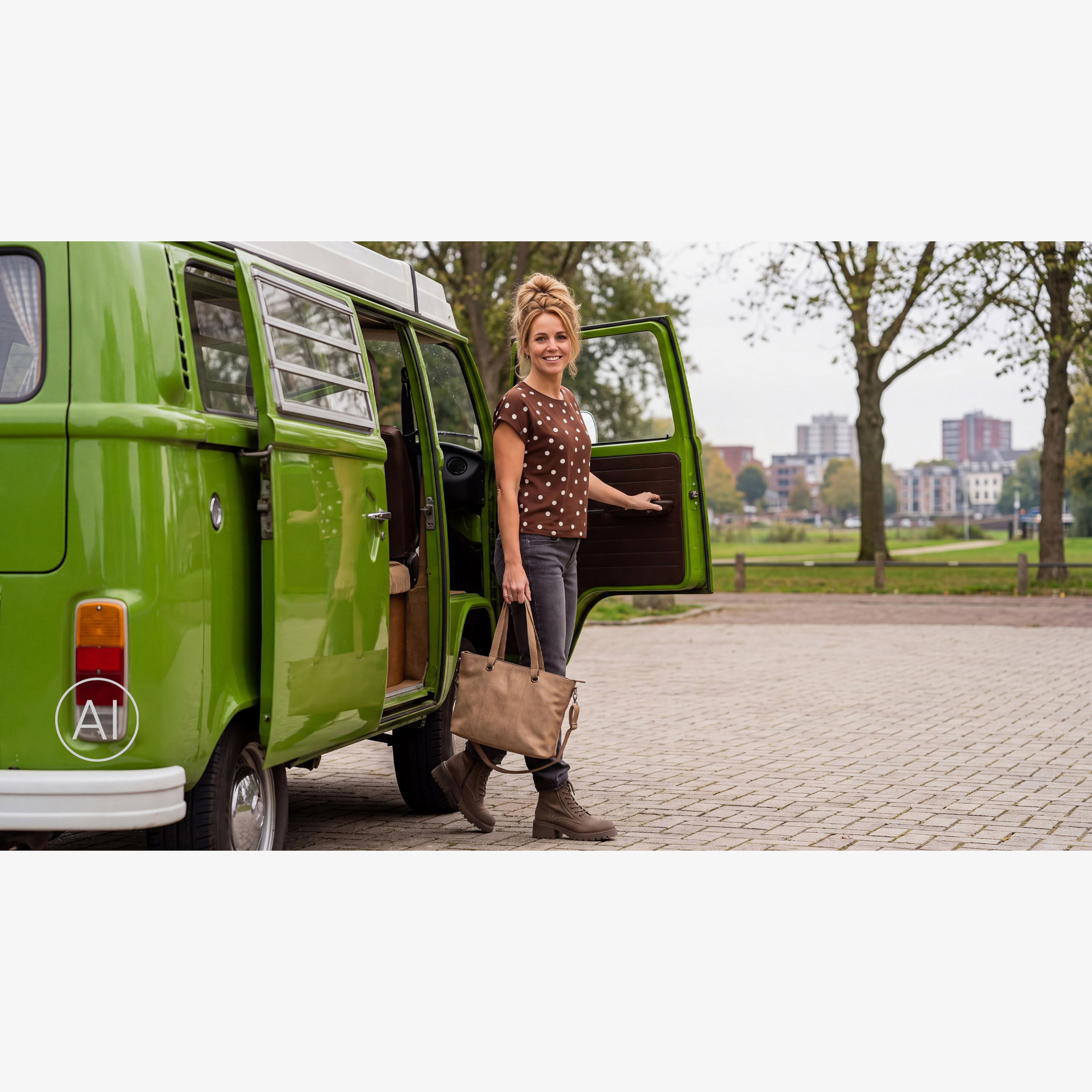 TwoDay dames T-shirt met stippen bruin wit t-shirts & tops – foto 3