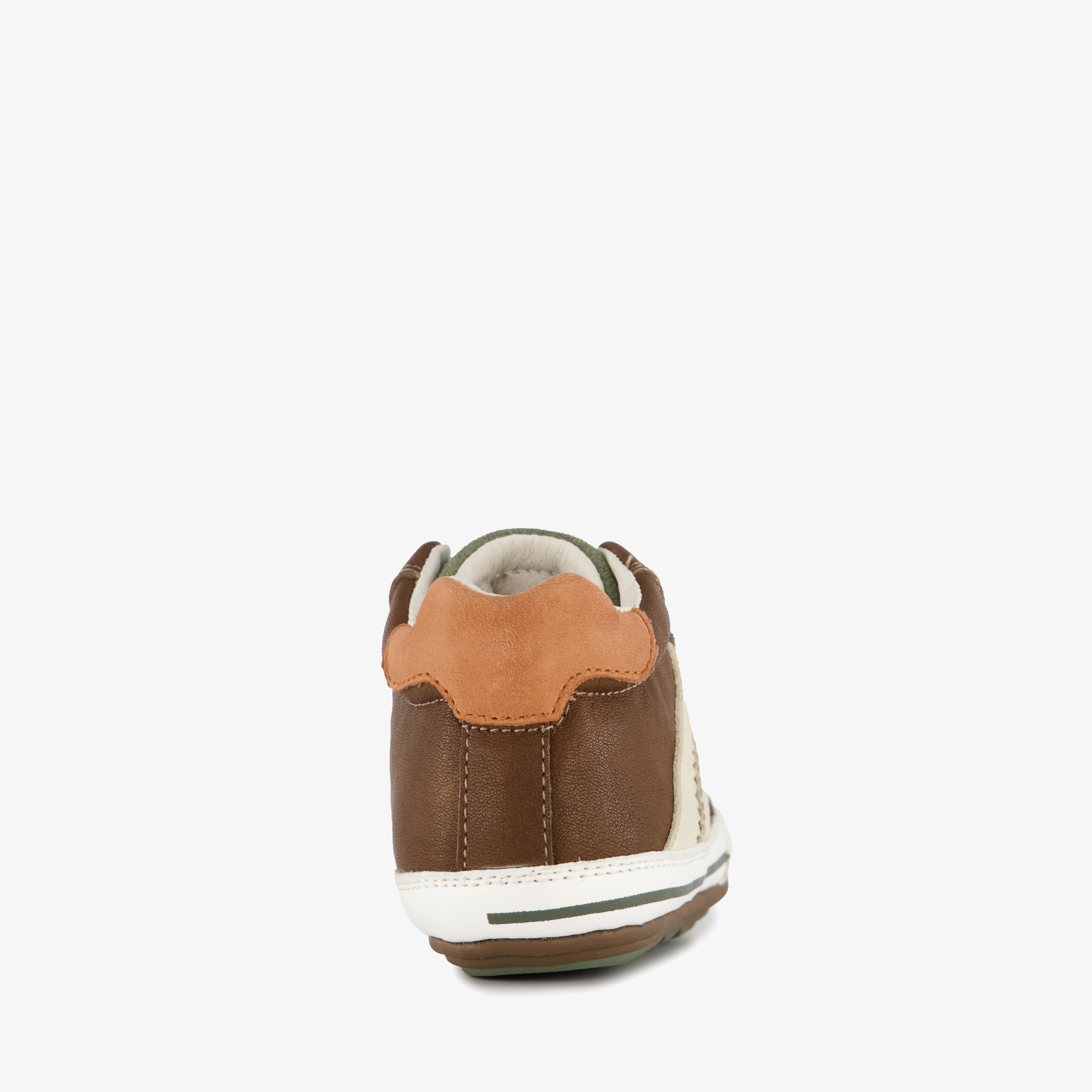 Groot leren babyschoenen groen bruin jongens – foto 2