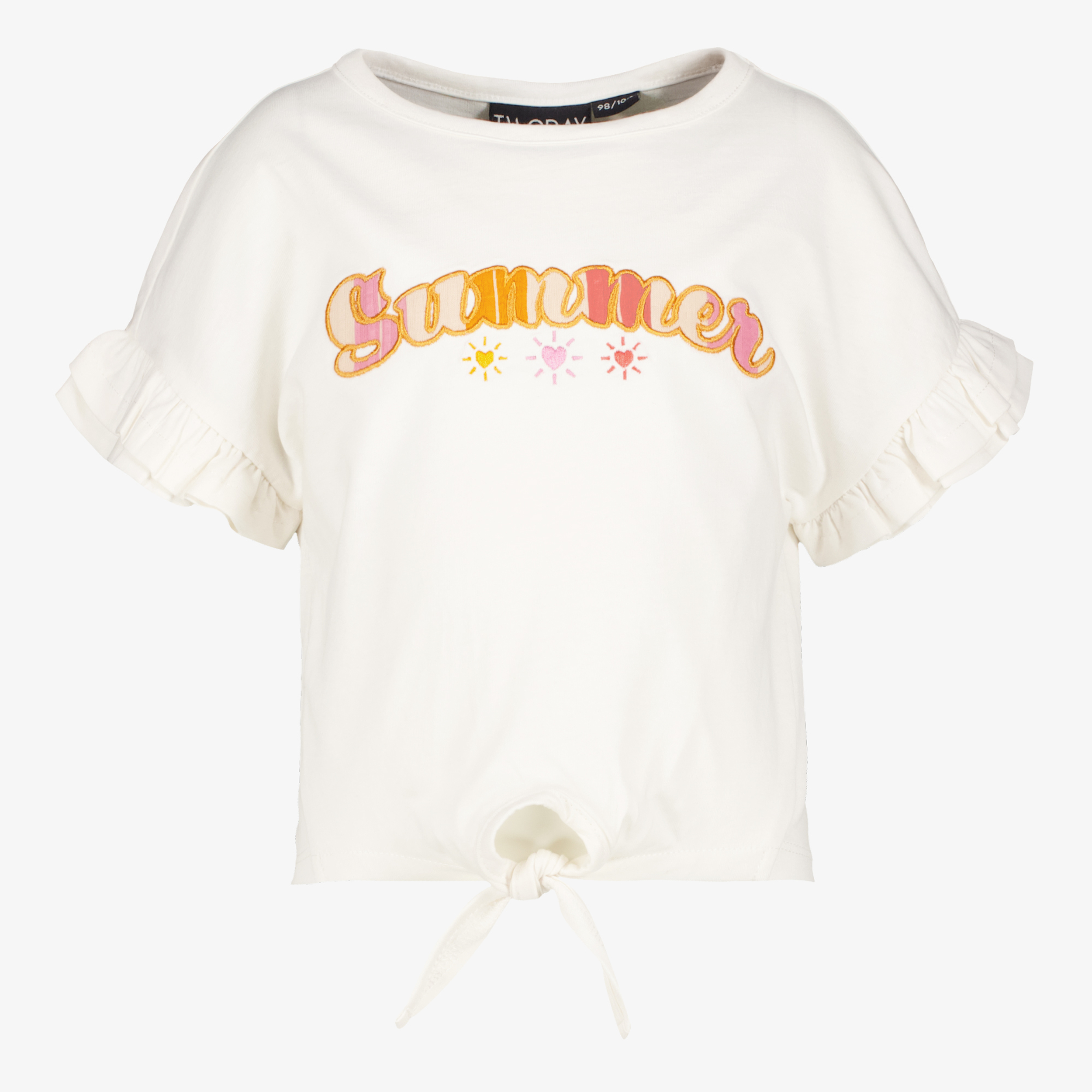 TwoDay meisjes T-shirt met knoop wit
