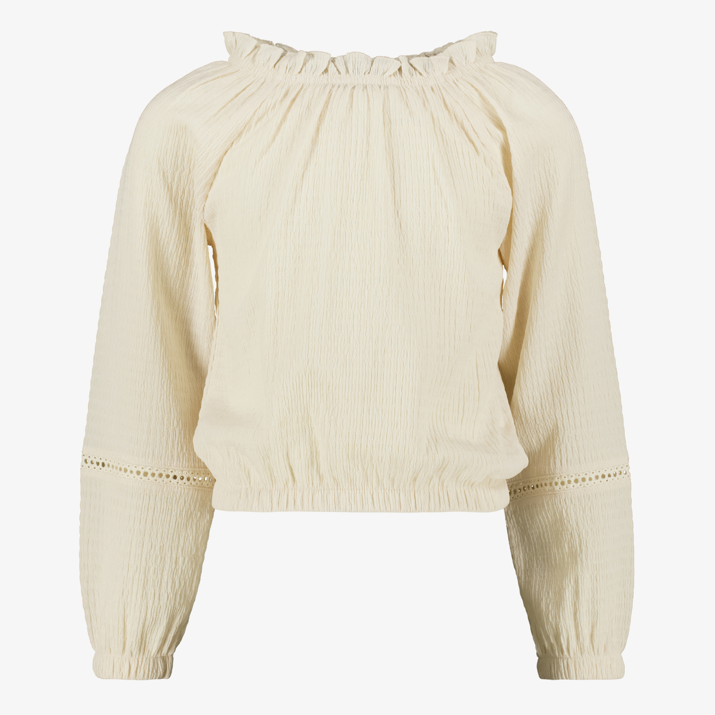 TwoDay meisjes top met lange mouwen lichtbeige