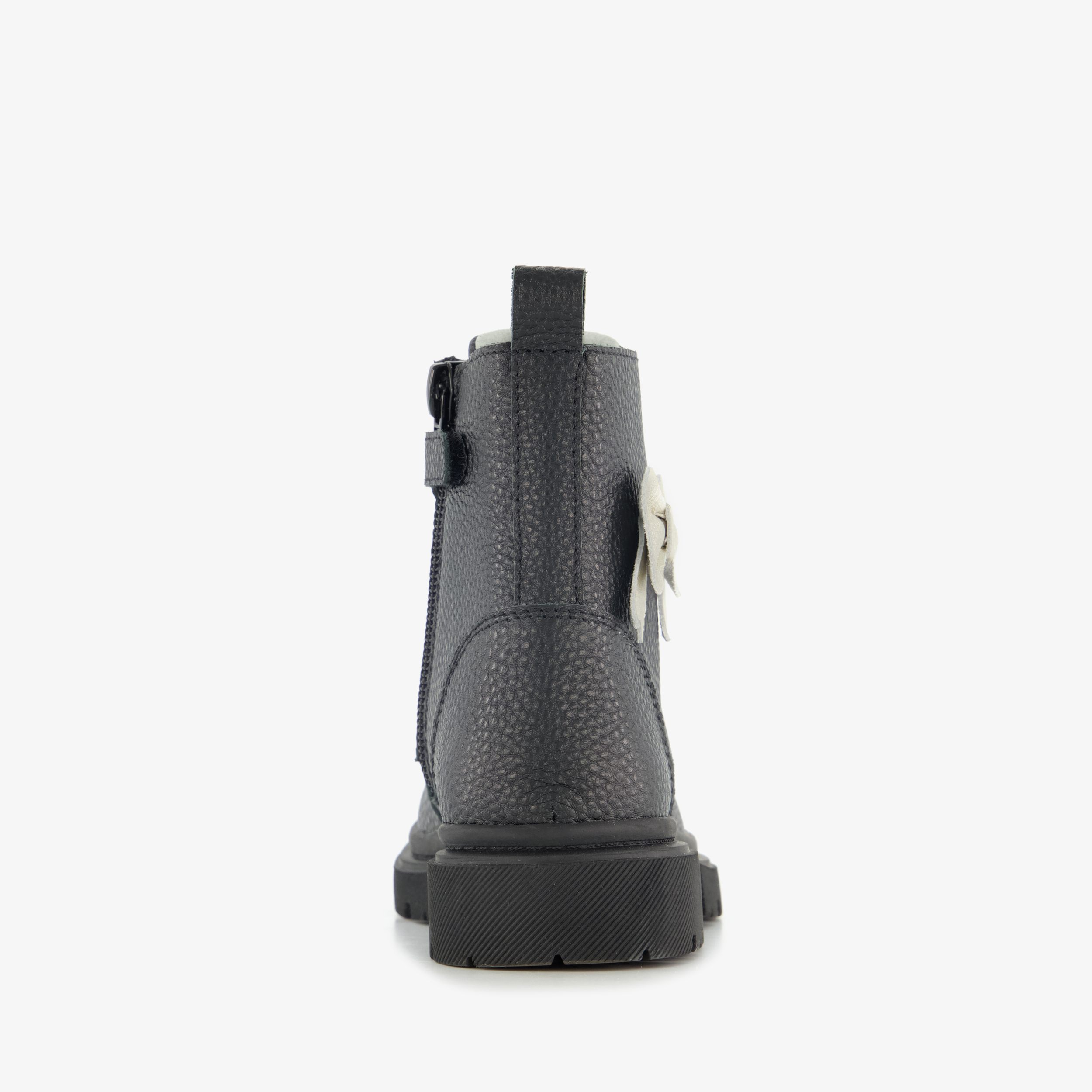 Stap leren meisjes veterboots met strik zwart – foto 2