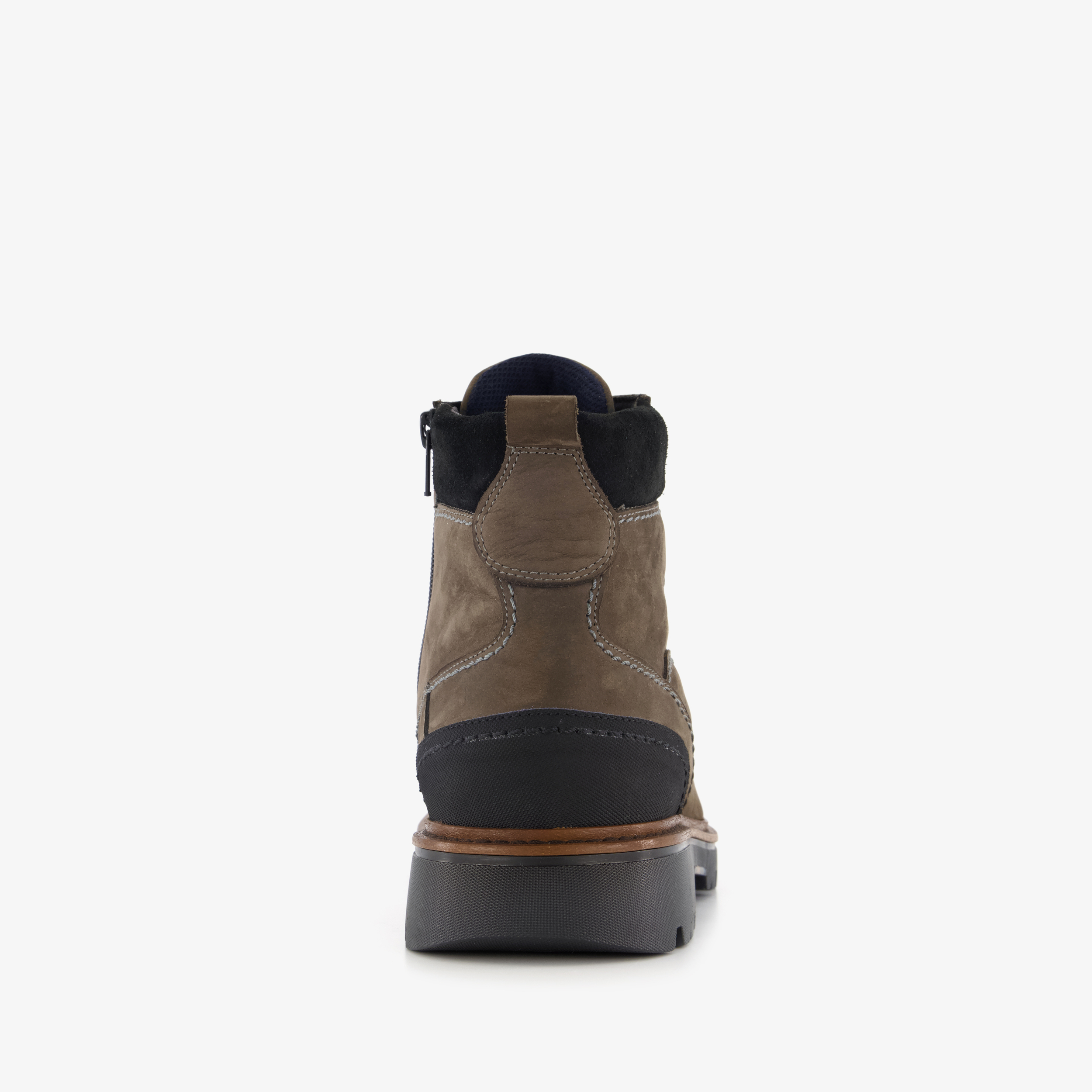 Output leren heren veterboots grijsbruin – foto 2