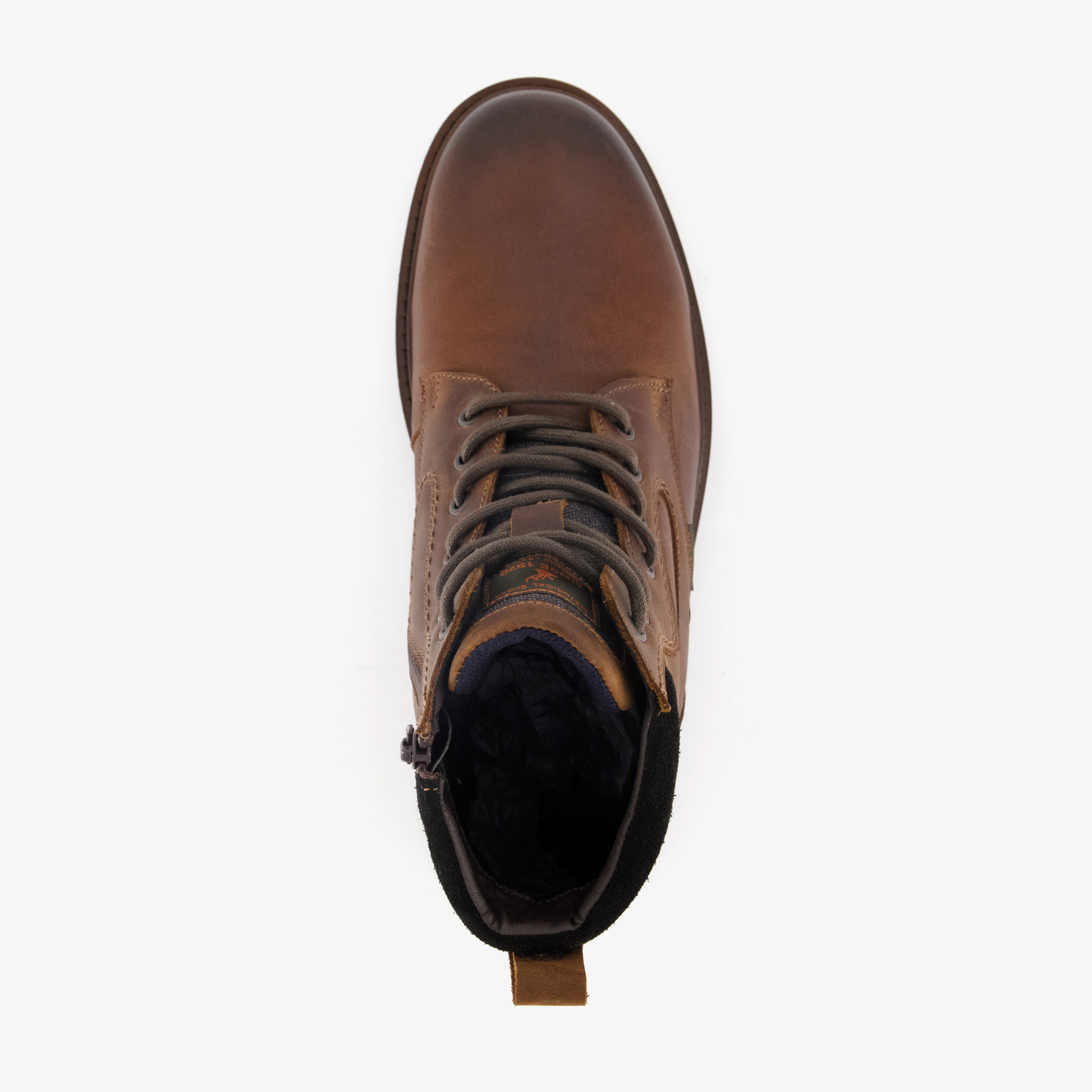 Output leren heren veterboots bruin – foto 4