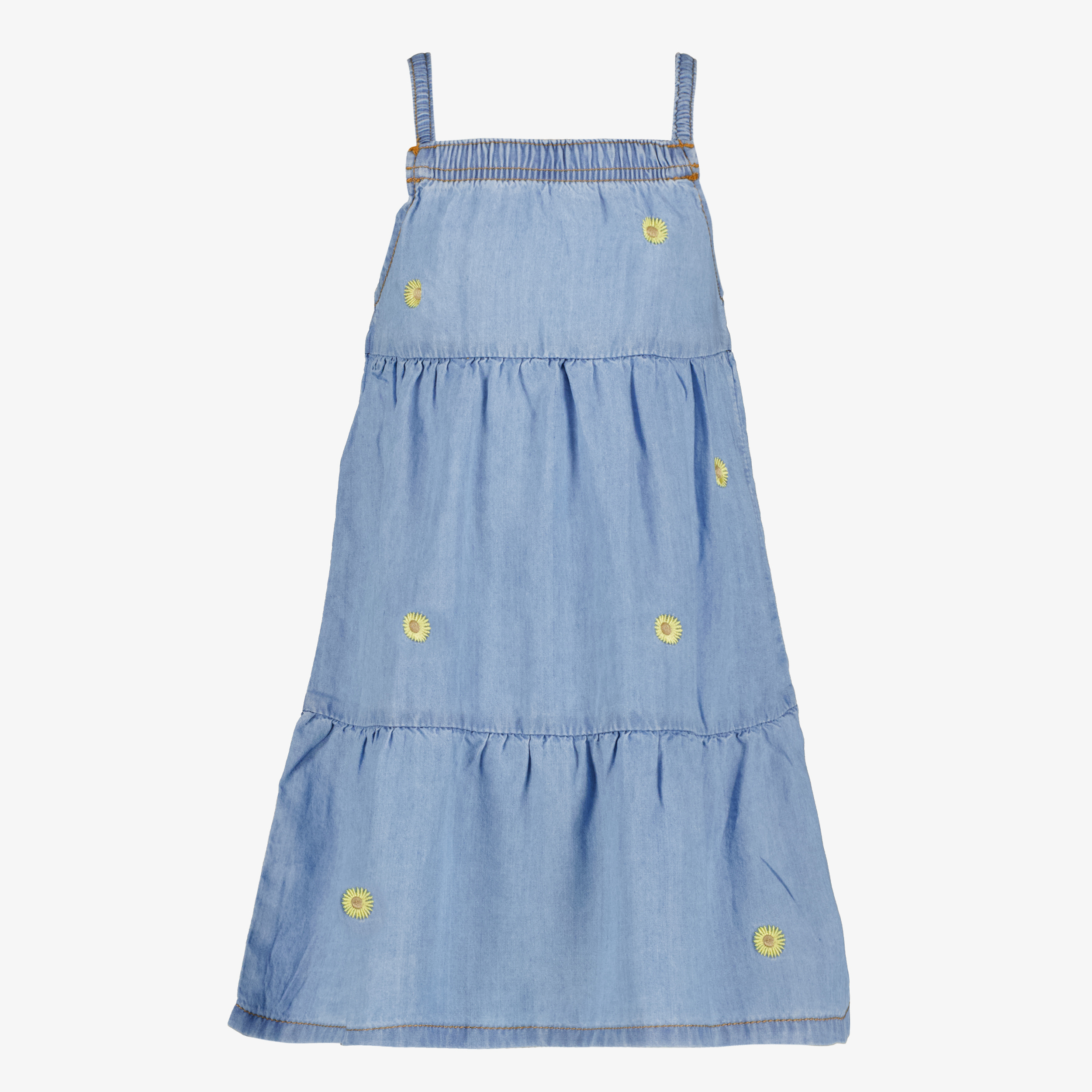 TwoDay meisjes denim jurk met madeliefjes