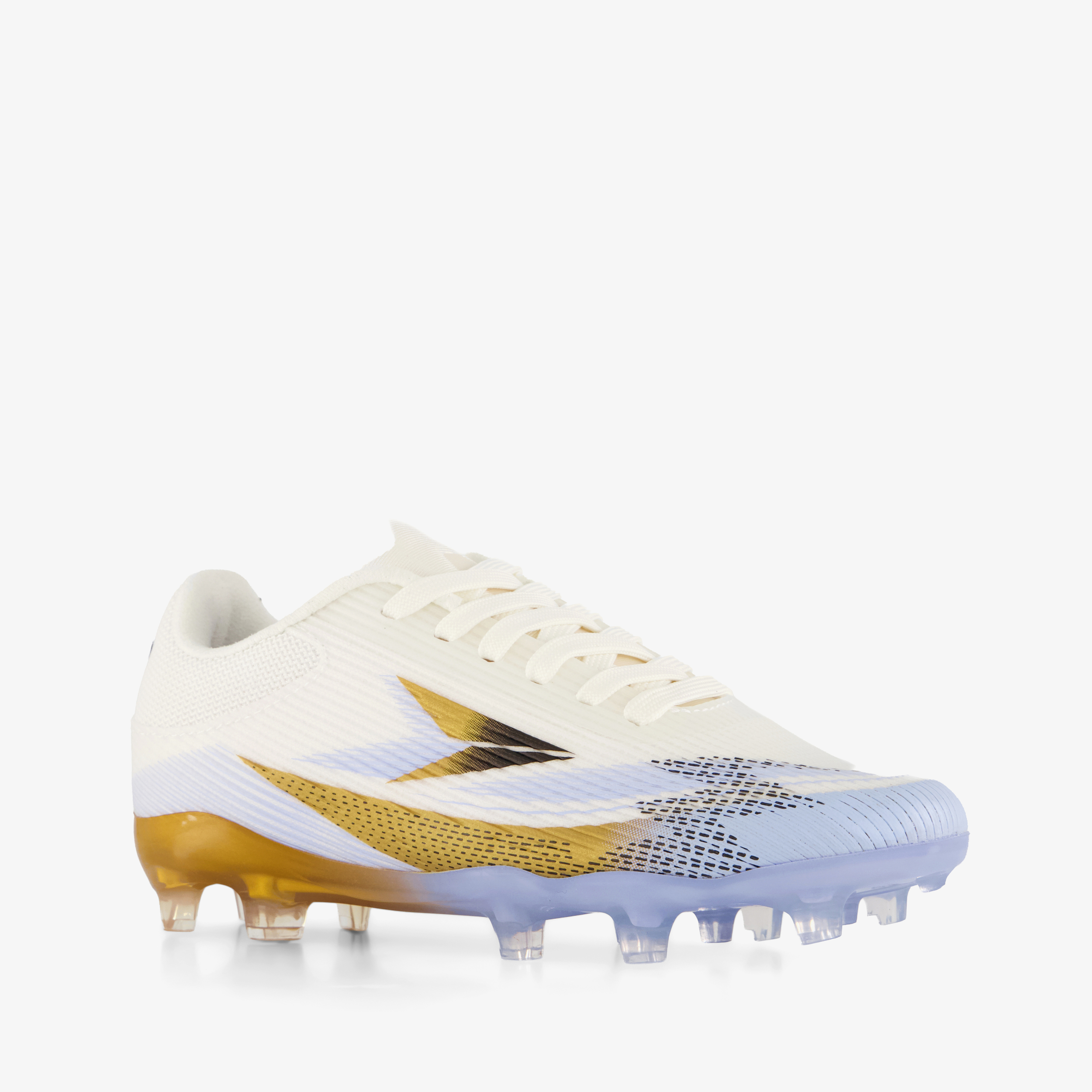 Dutchy Ultimate kinder voetbalschoenen FG wit goud meisjes veldschoenen