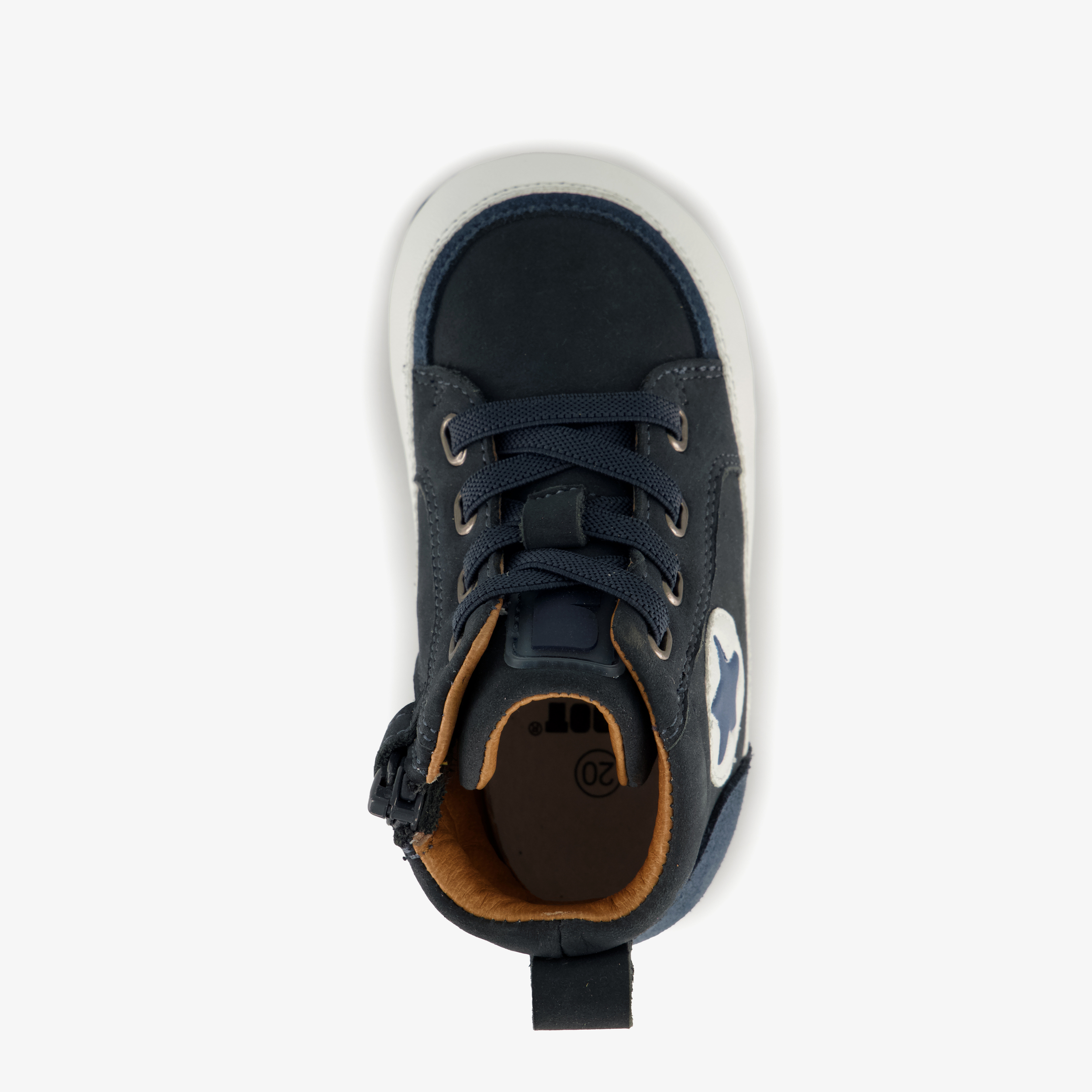 Groot leren babyschoenen donkerblauw jongens – foto 4