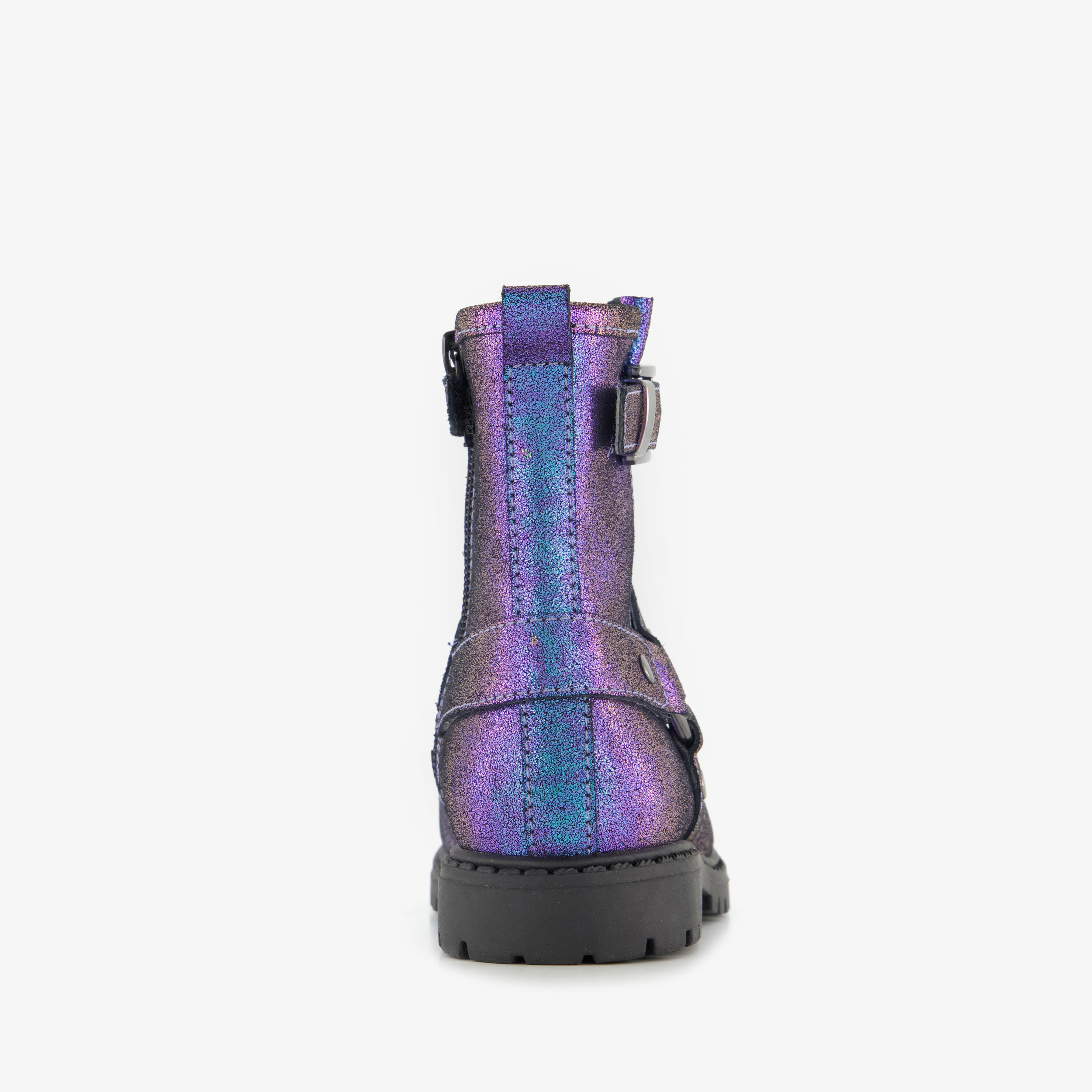 Stap leren meisjes biker boots met glitters paars enkellaarzen – foto 2