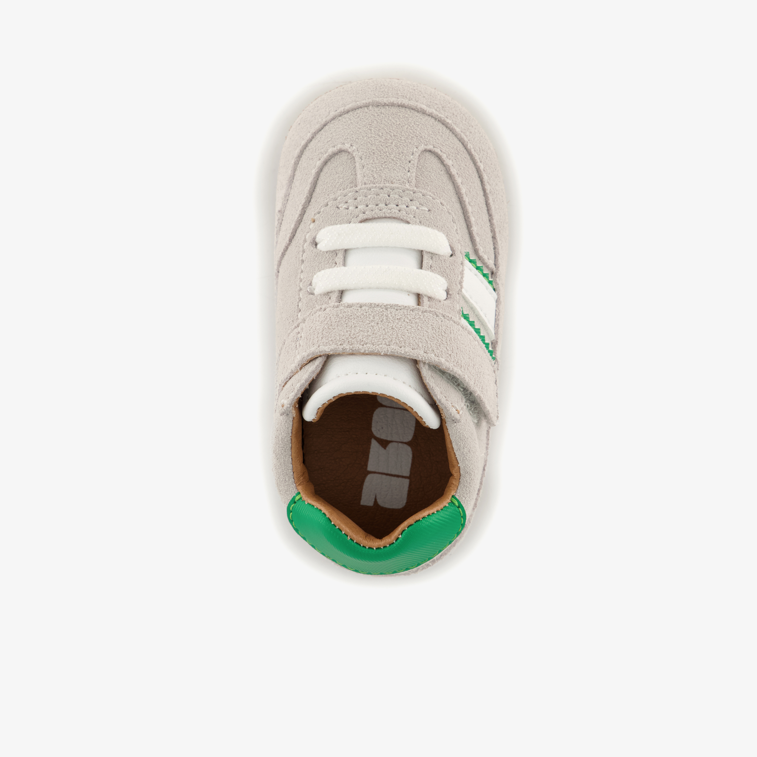 Groot suède babyschoenen beige groen jongens – foto 4