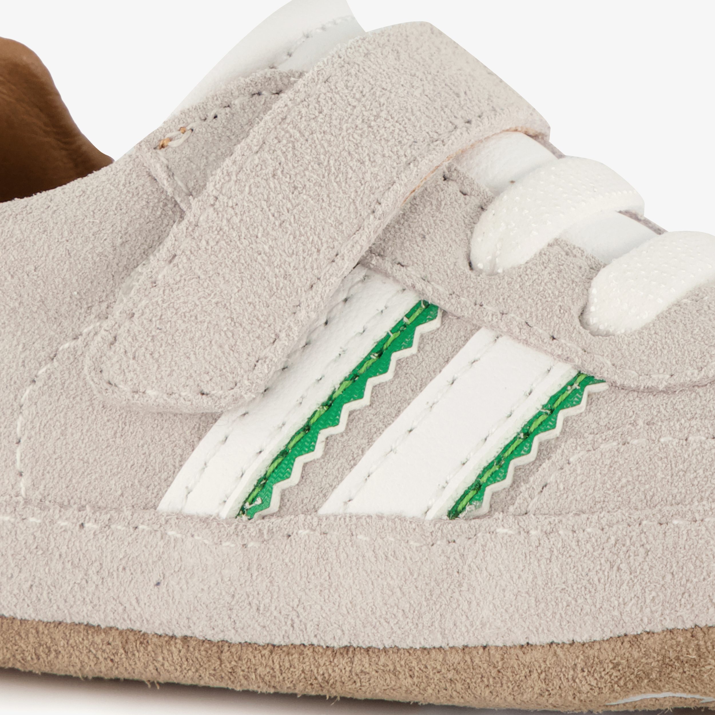 Groot suède babyschoenen beige groen jongens – foto 5