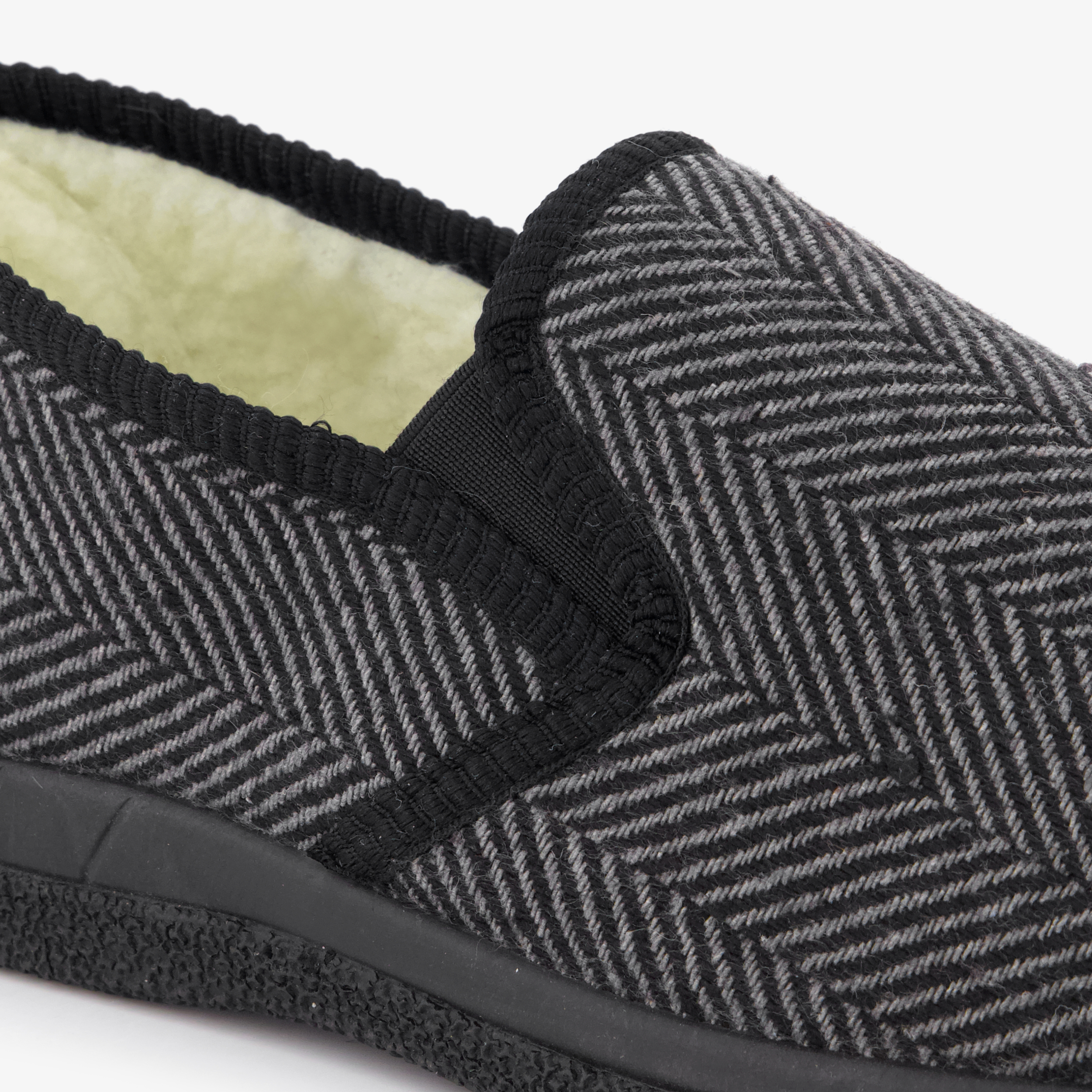Thu!s heren pantoffels met teddy voering grijs zwart – foto 5