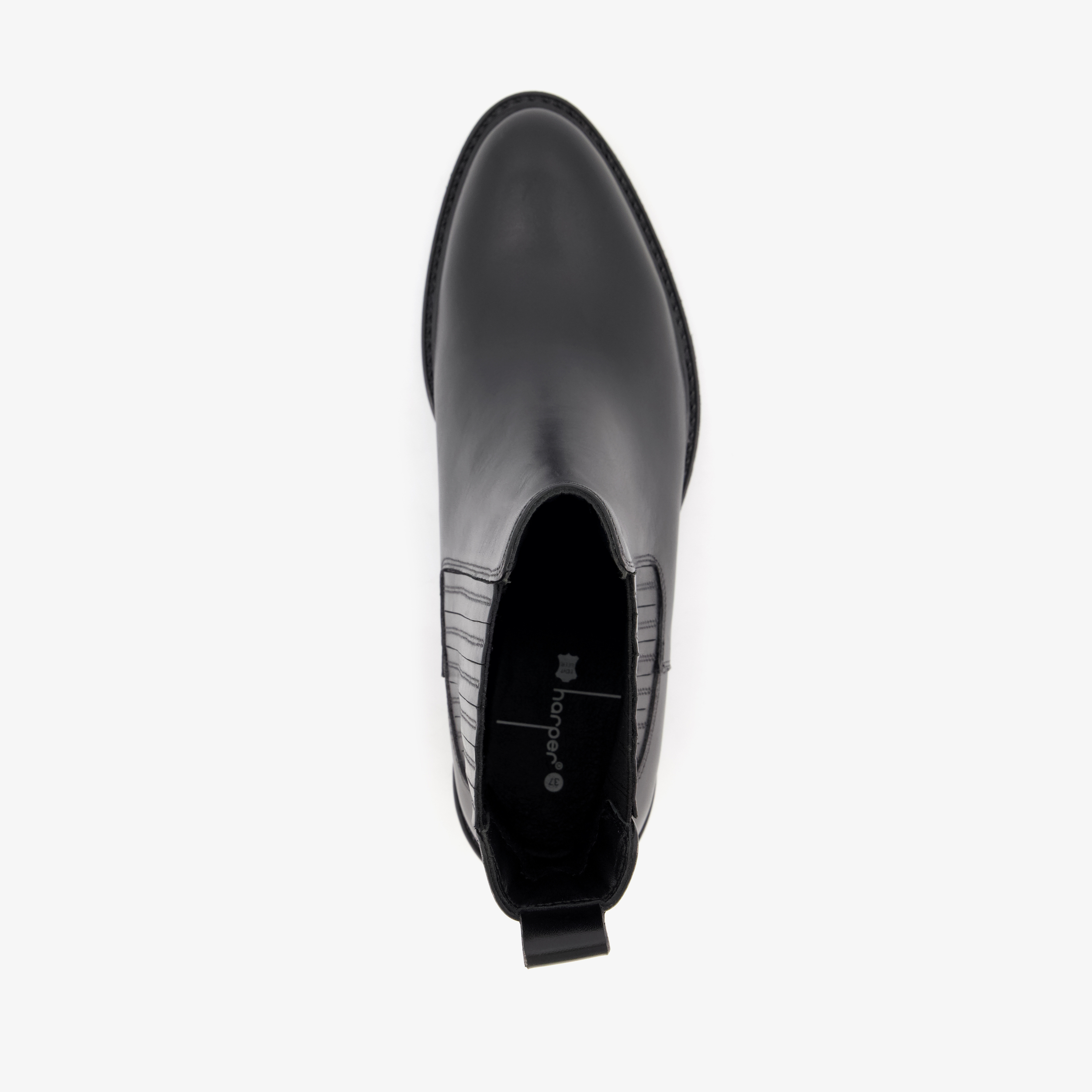 Harper leren dames Chelsea boots met hak zwart – foto 4