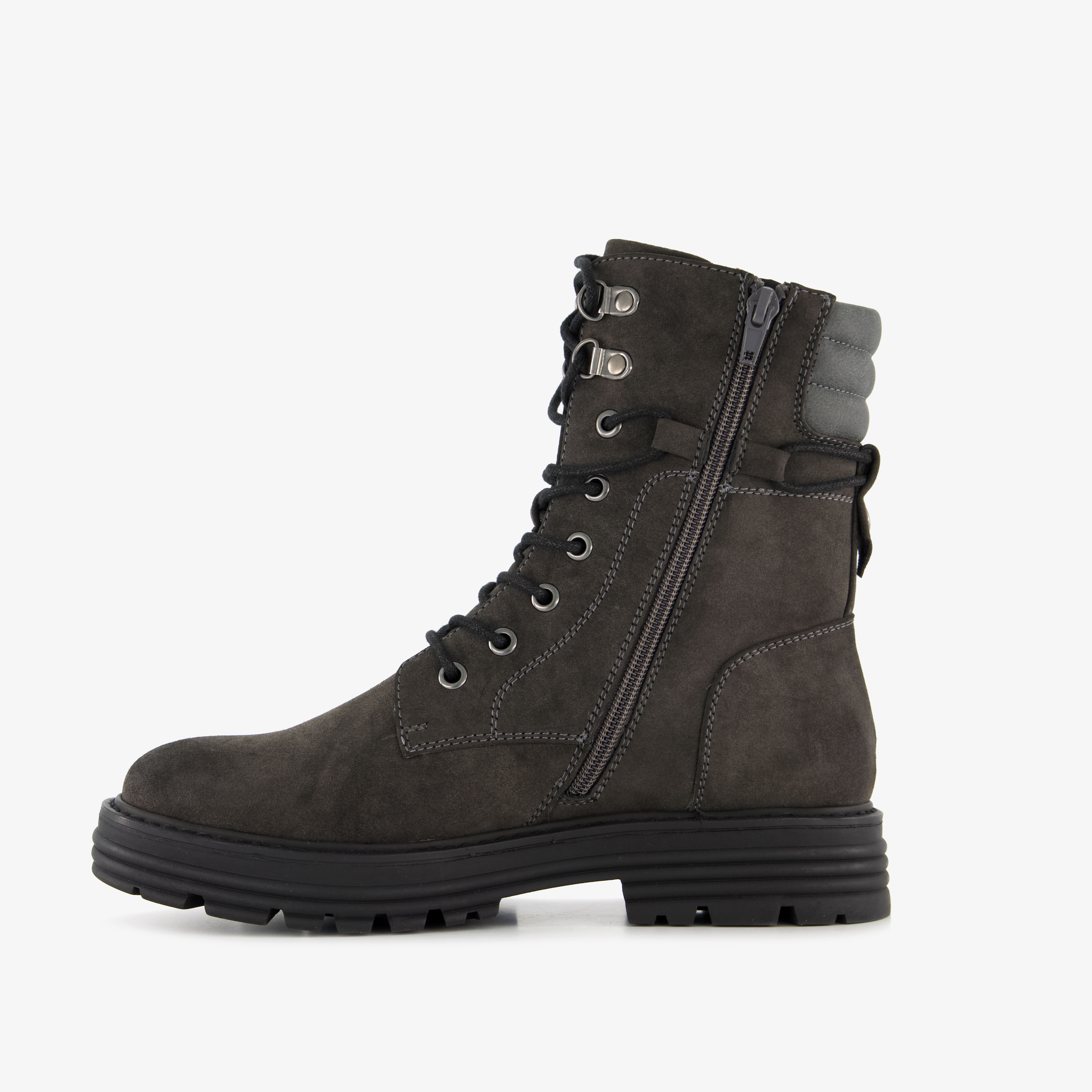 Blue Box dames veterboots antraciet