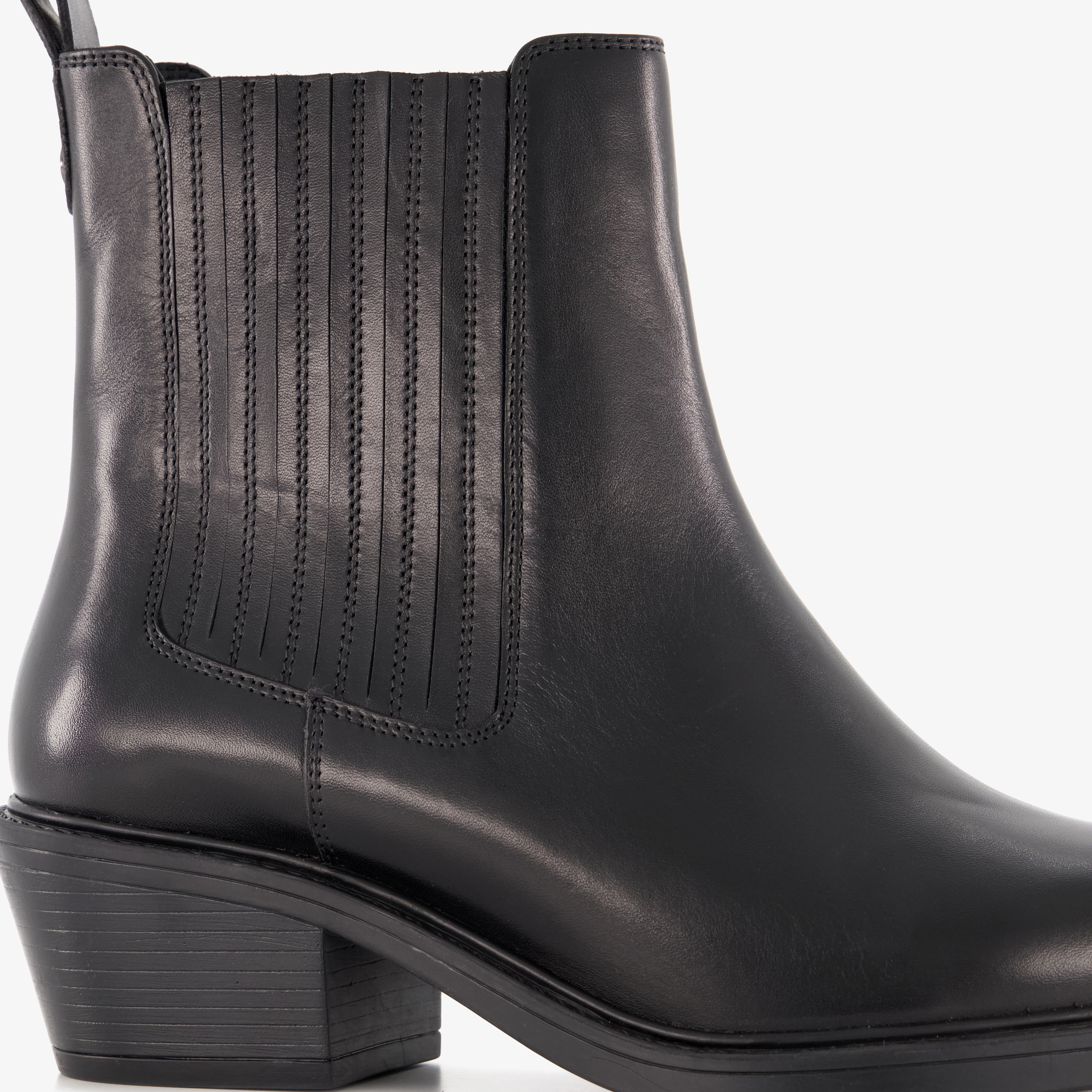Harper leren dames Chelsea boots met hak zwart – foto 5