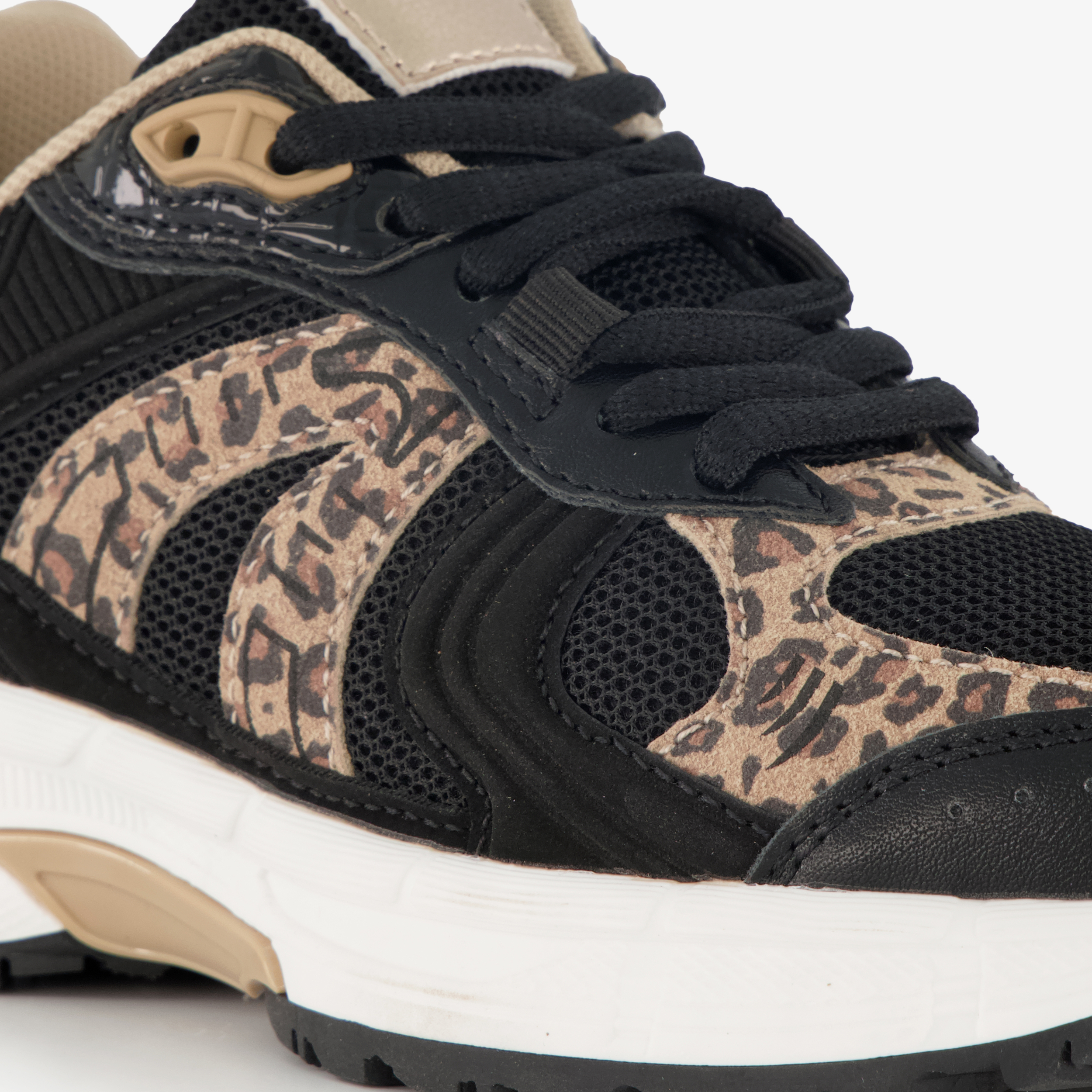 Blue Box meisjes sneakers met panterprint details zwart bruin – foto 5