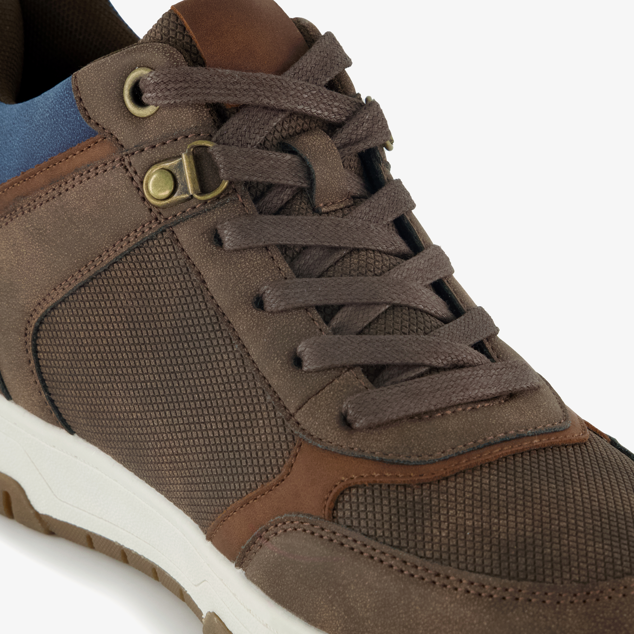 Blue Box hoge heren sneakers bruin blauw – foto 5