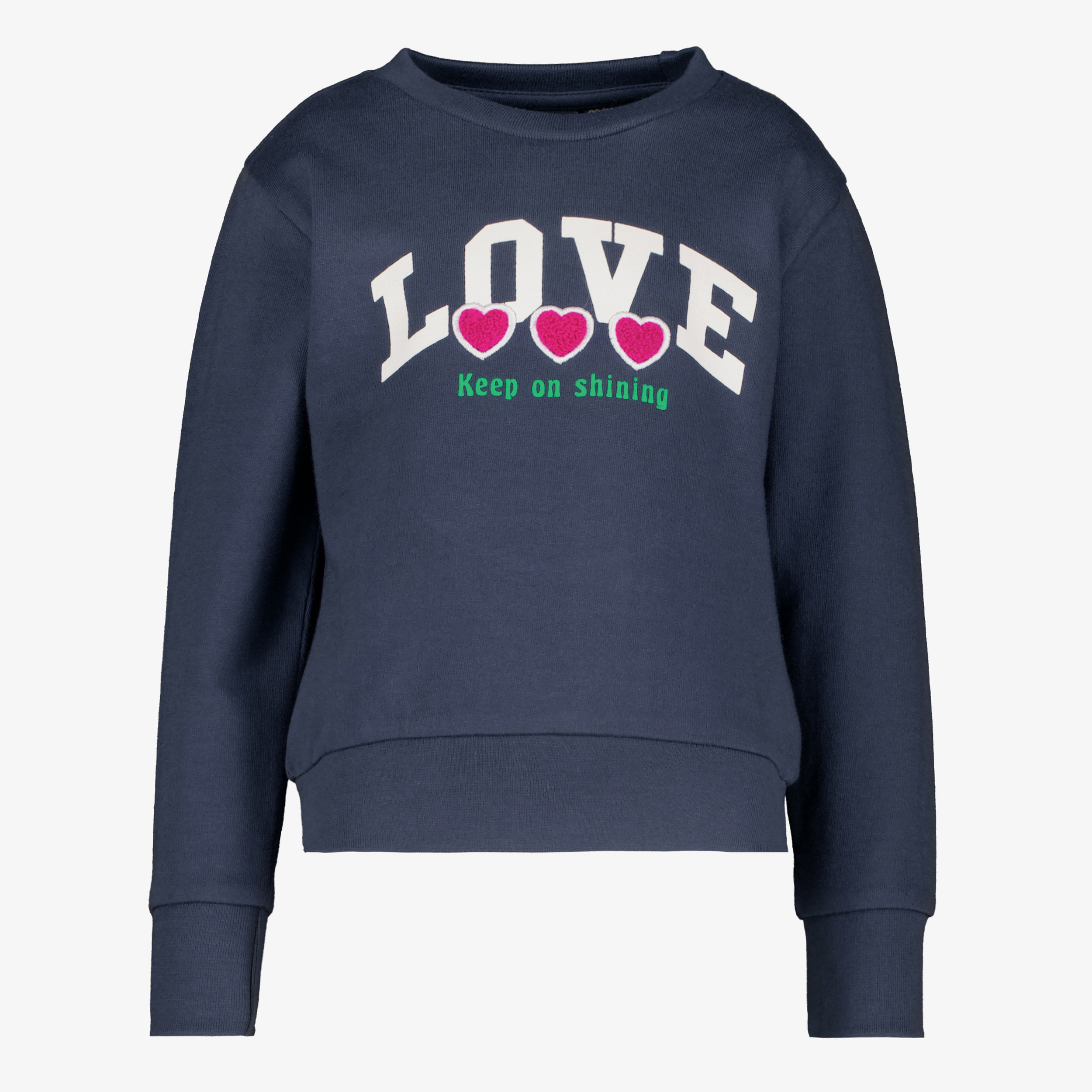 TwoDay meisjes sweater met opdruk donkerblauw