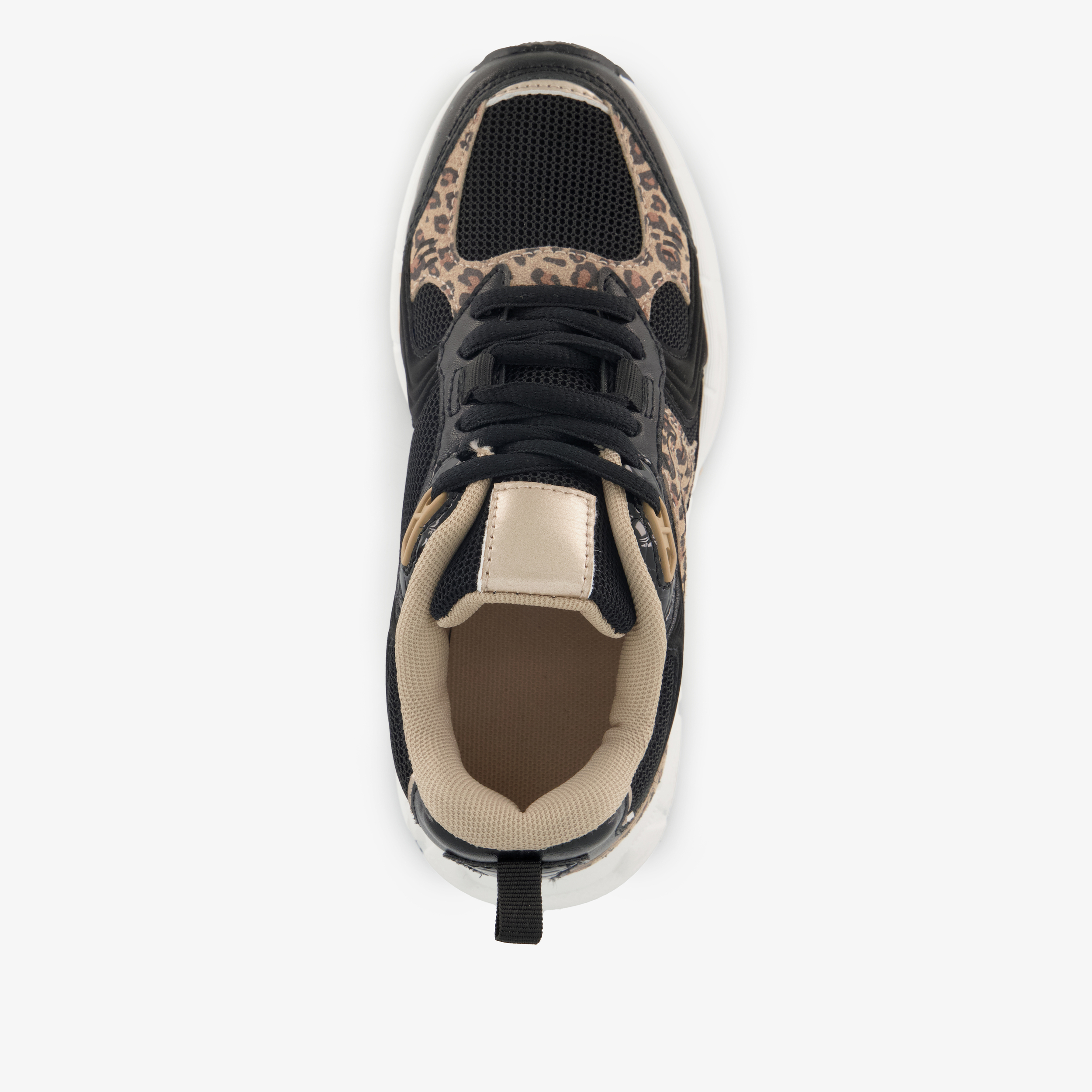 Blue Box meisjes sneakers met panterprint details zwart bruin – foto 4