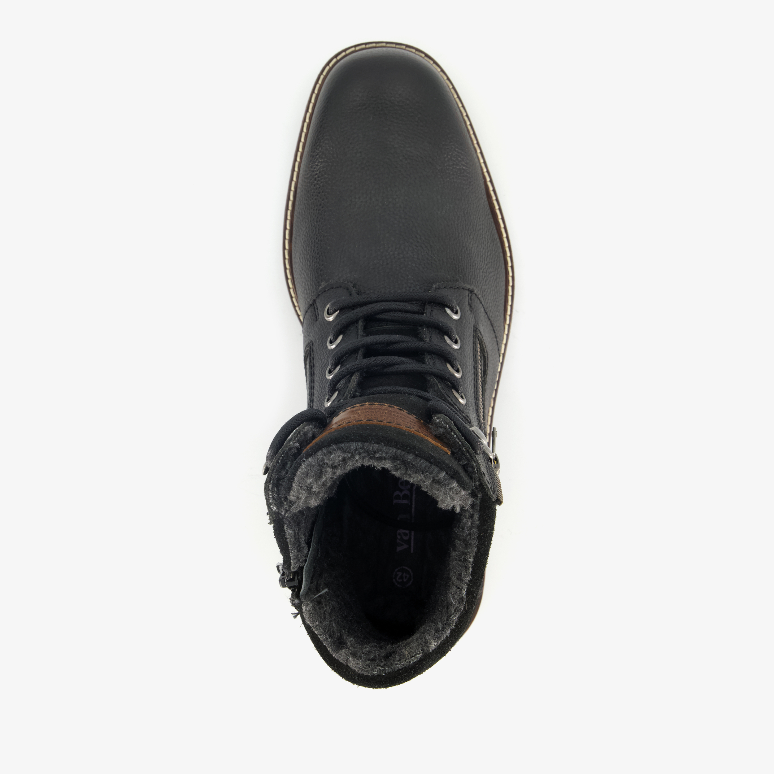 Van Beers leren heren veterboots zwart – foto 4