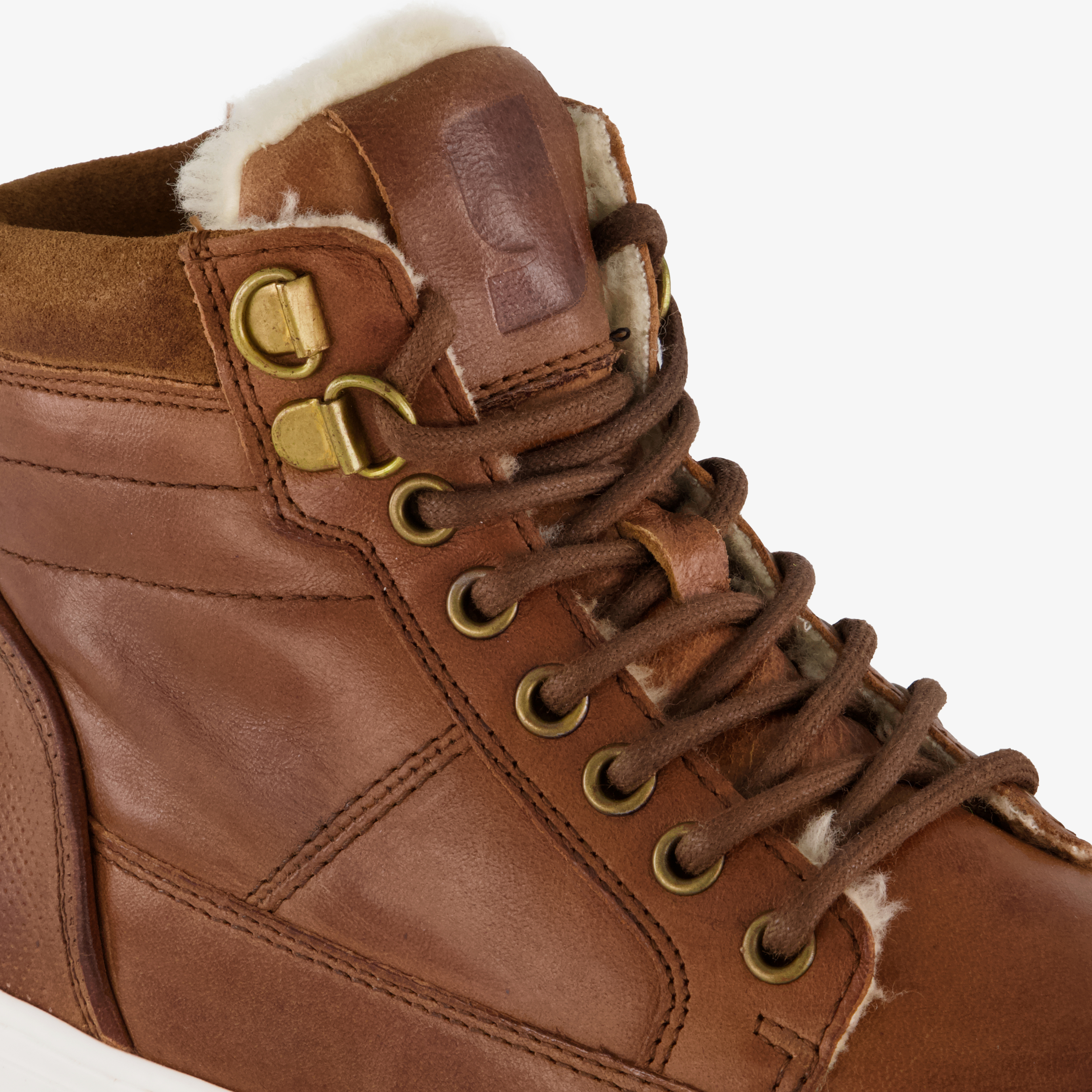 Groot leren jongens veterschoenen bruin boots – foto 5