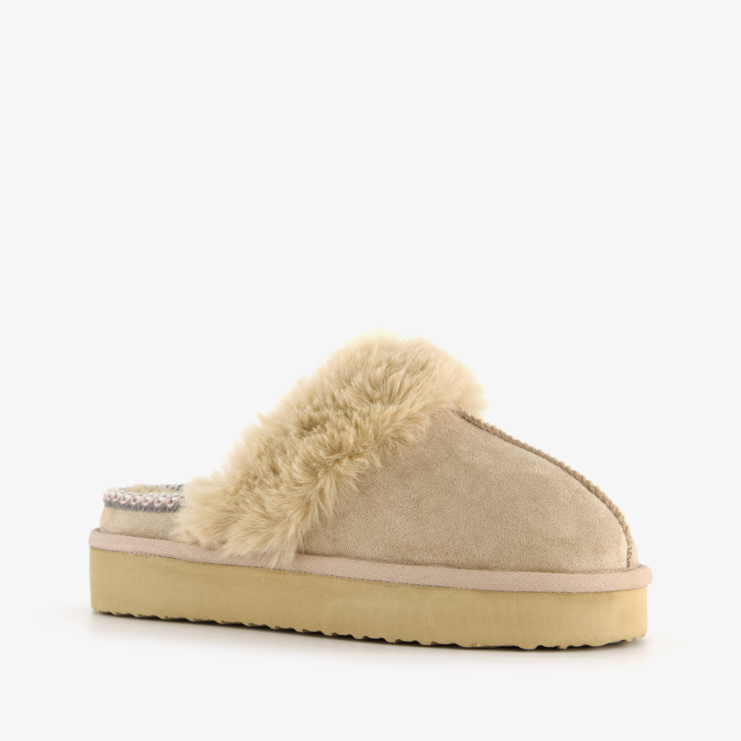 Thu!s gevoerde dames instap pantoffels beige