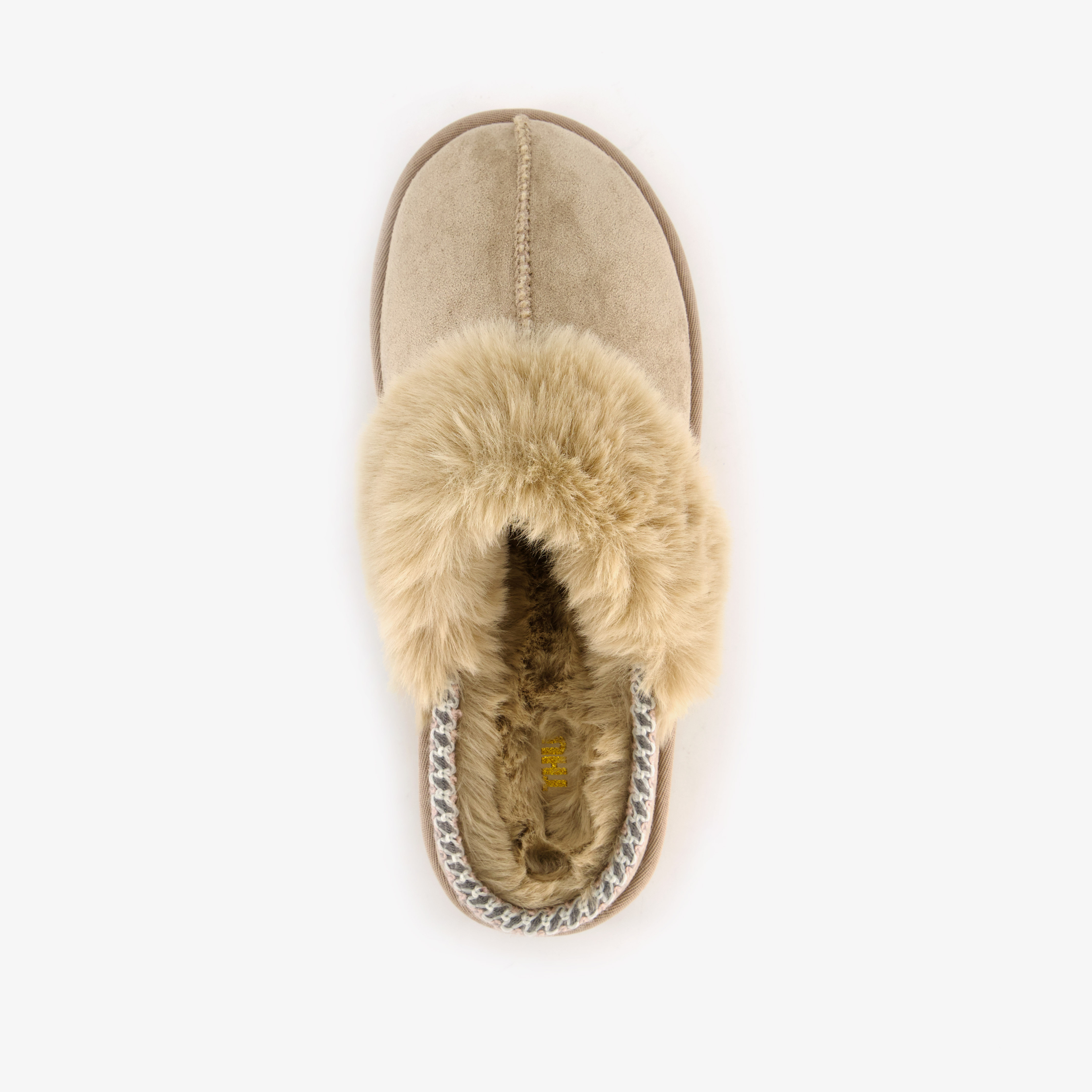Thu!s gevoerde dames instap pantoffels beige – foto 4
