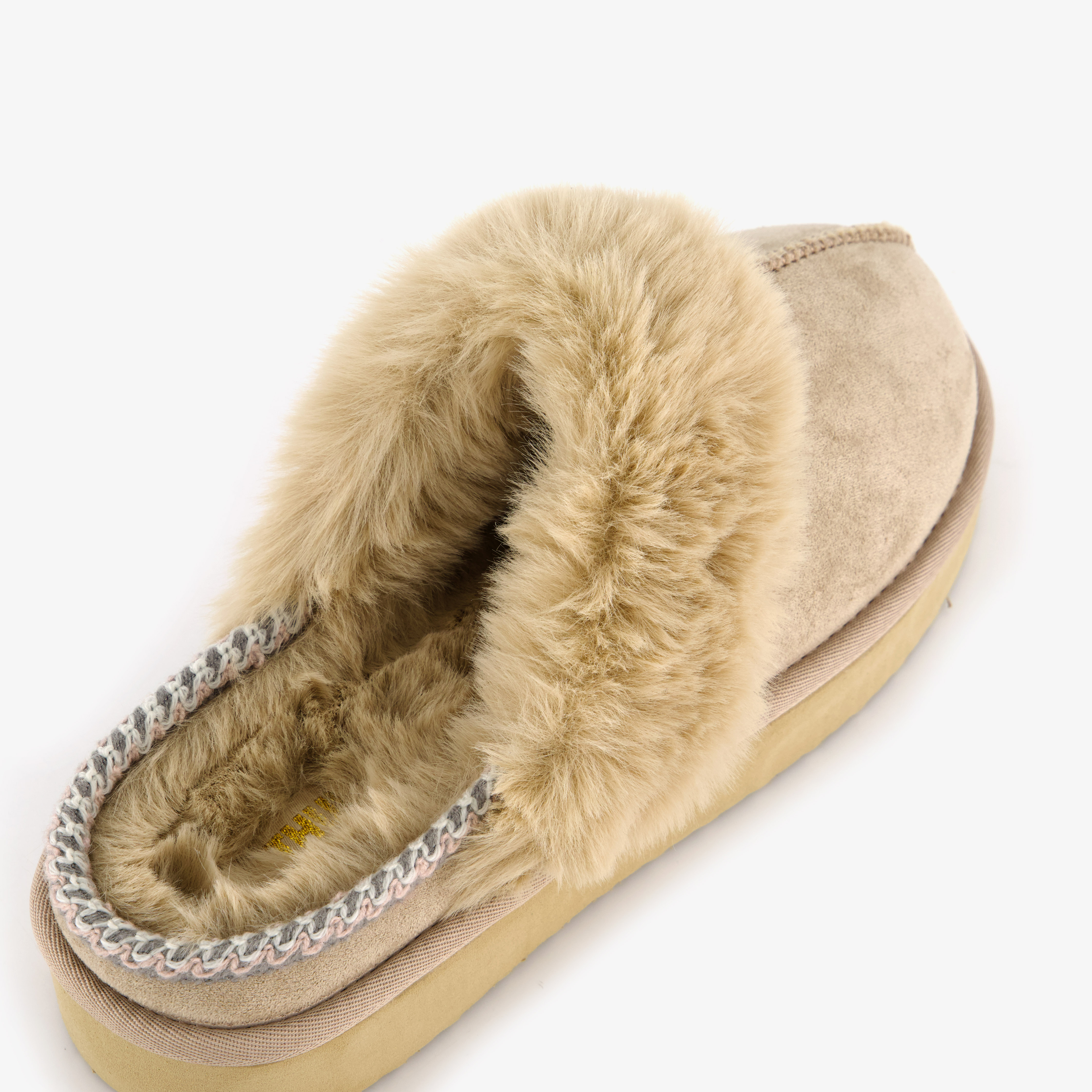 Thu!s gevoerde dames instap pantoffels beige – foto 5