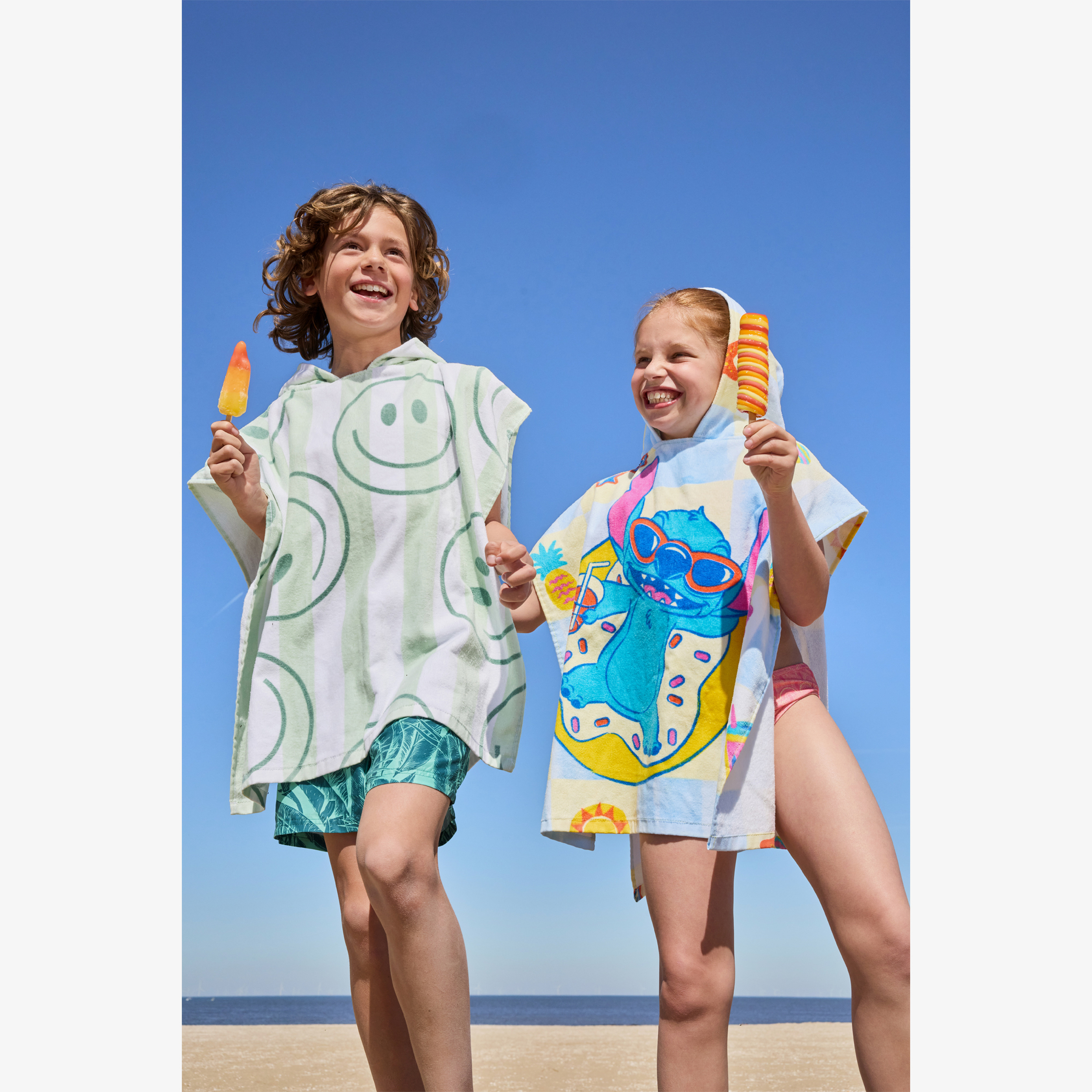 Smiley kinder zwemponcho met capuchon groen meisjes – foto 3