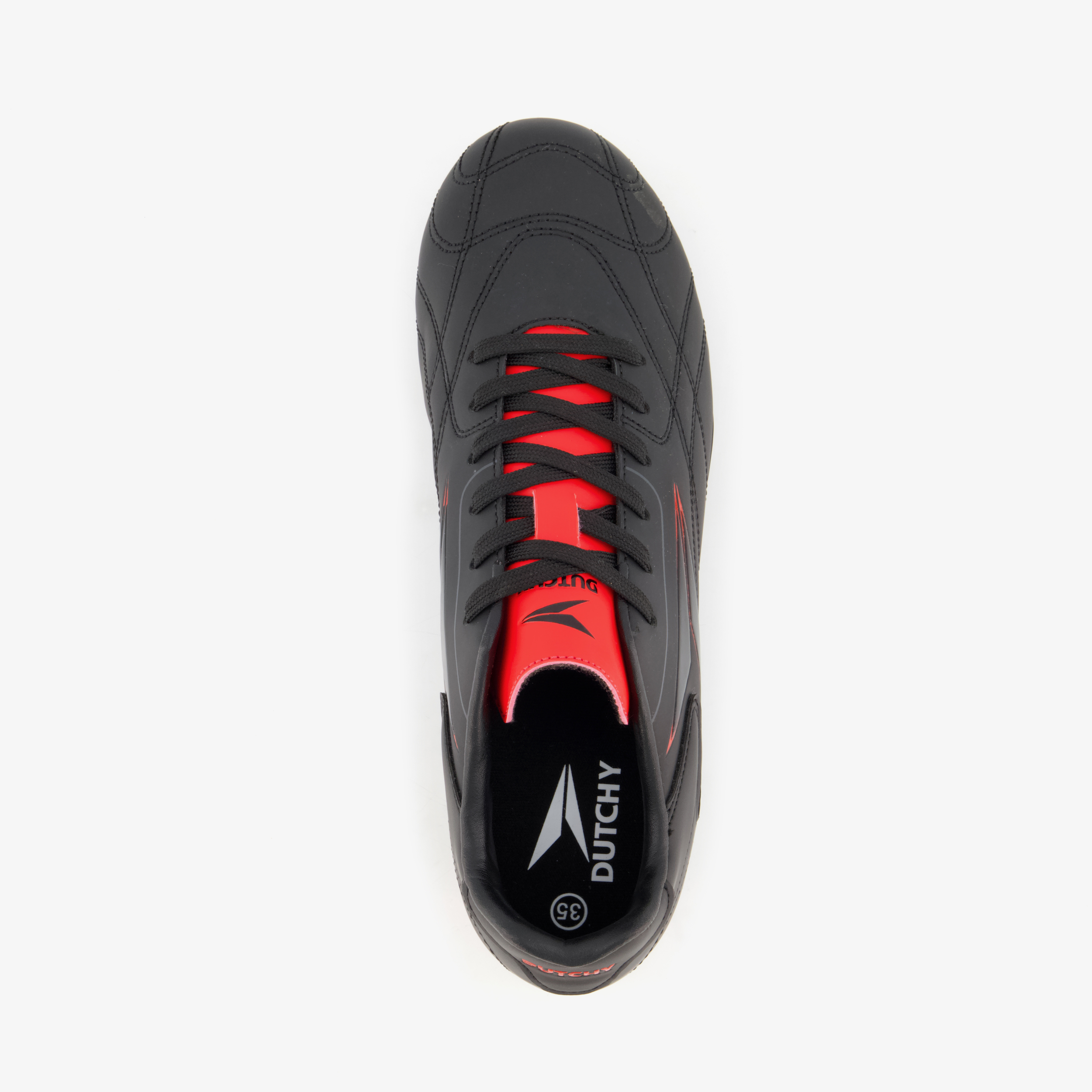 Dutchy FG kinder voetbalschoenen zwart rood meisjes veldschoenen – foto 4