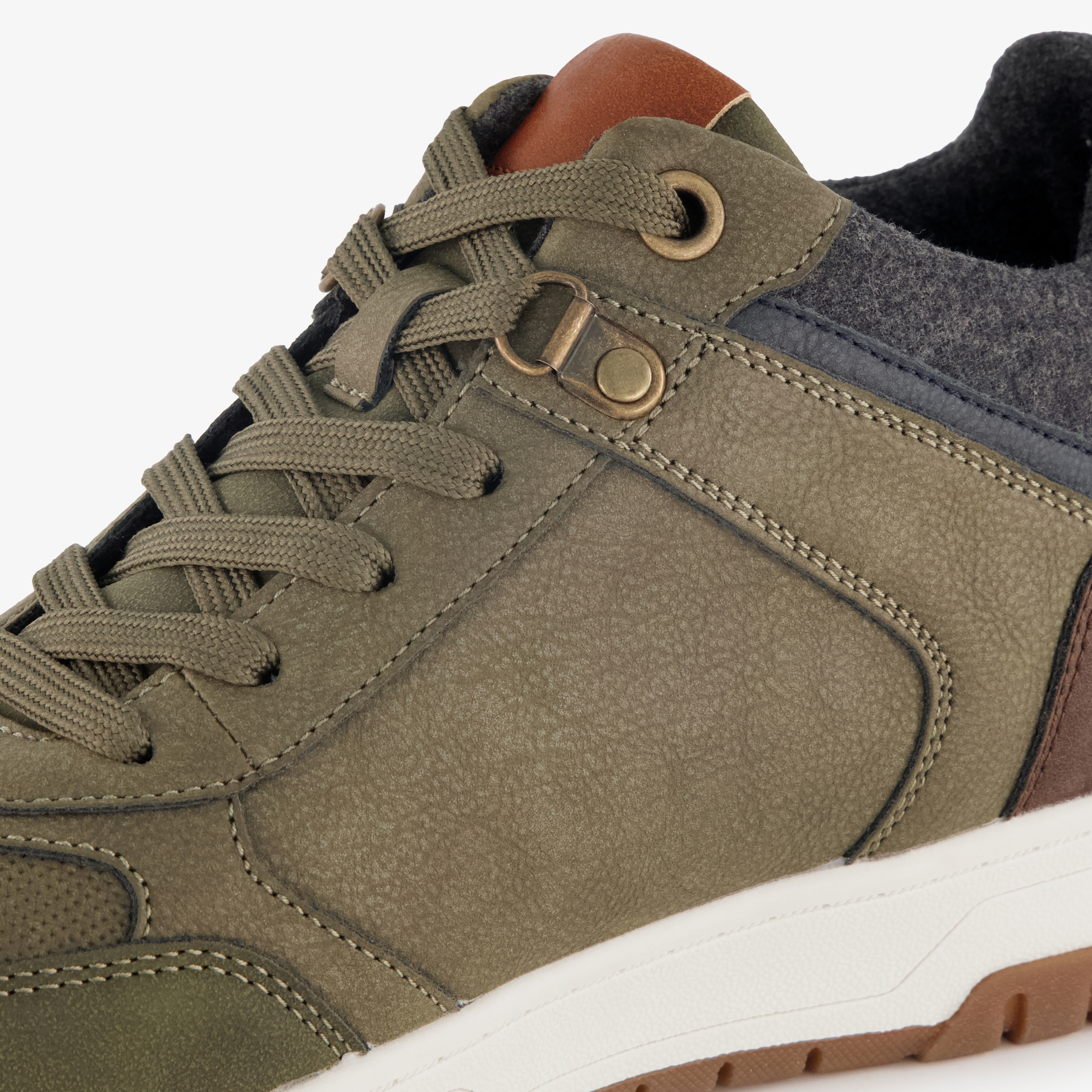Blue Box hoge heren sneakers groen cognac – foto 5