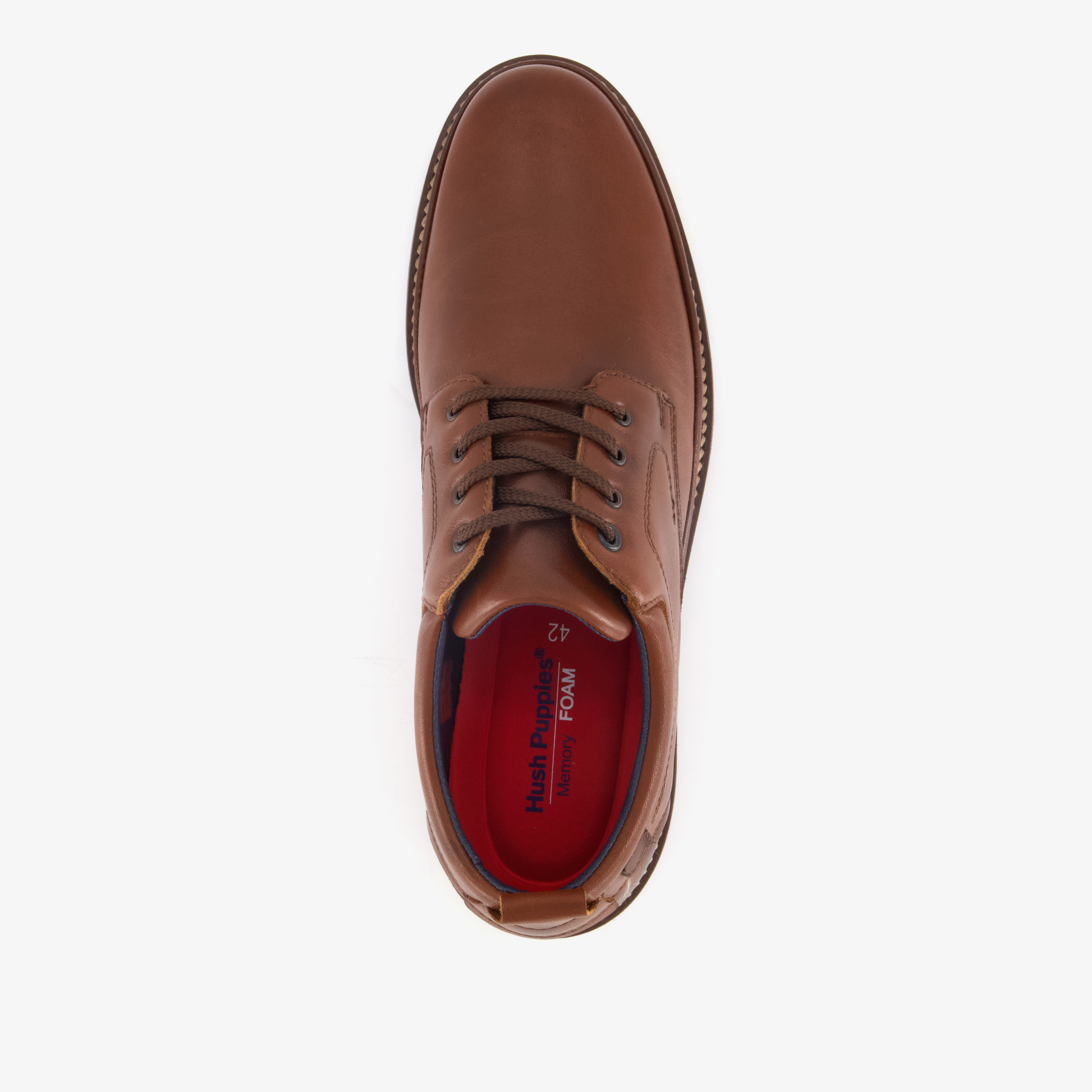 Hush Puppies leren heren veterschoenen cognac – foto 4