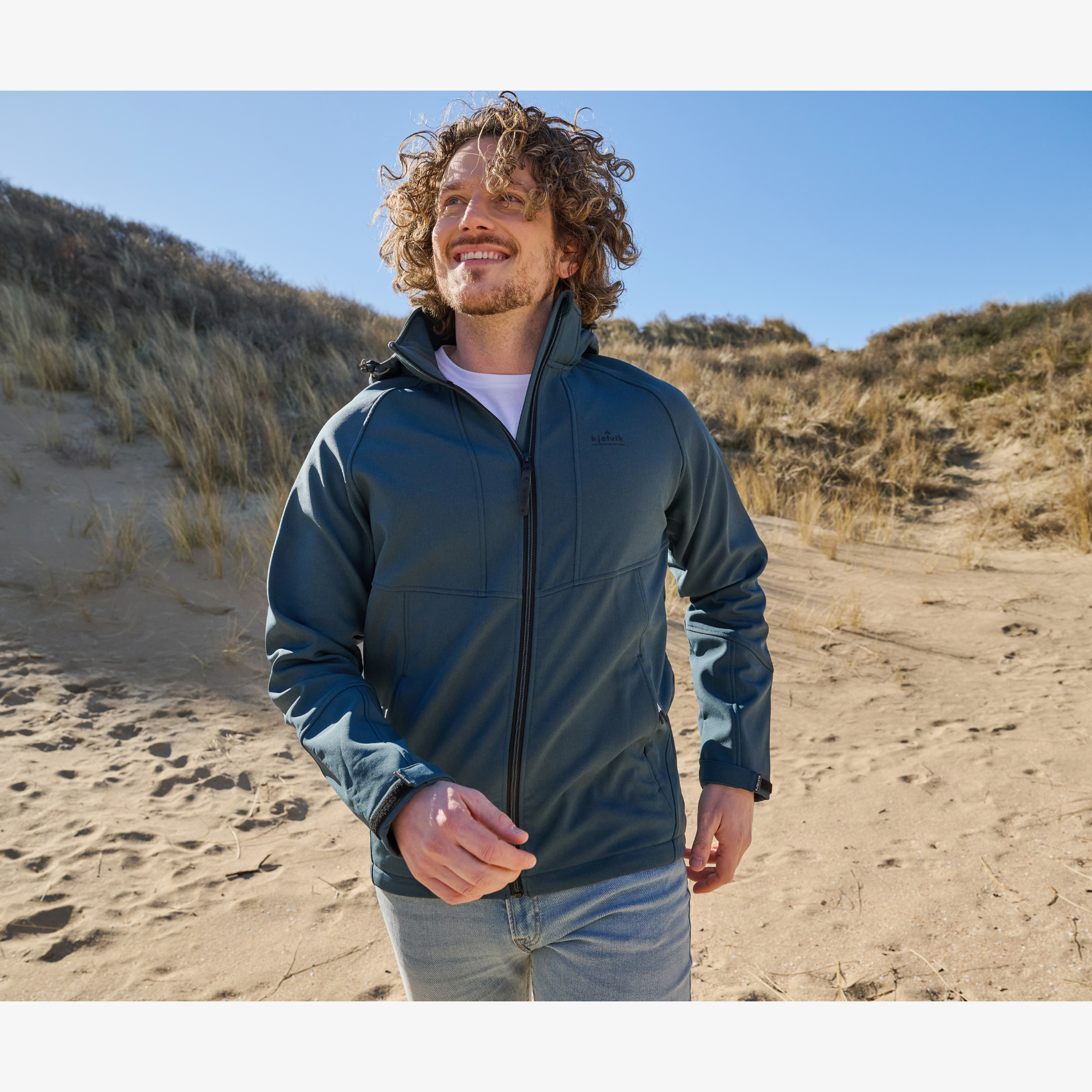 Kjelvik softshell heren jas blauw jassen – foto 4