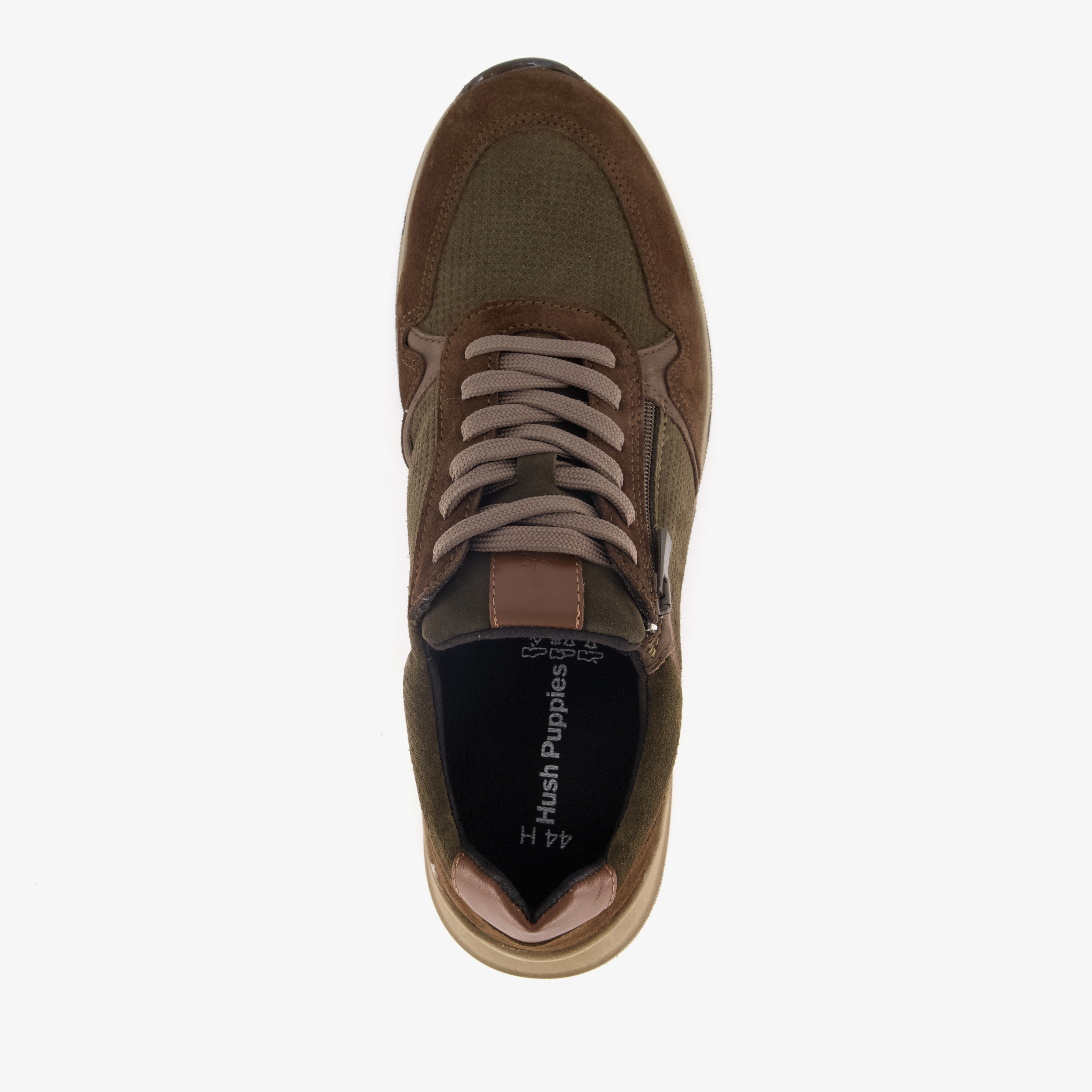 Hush Puppies leren heren sneakers bruin – foto 4
