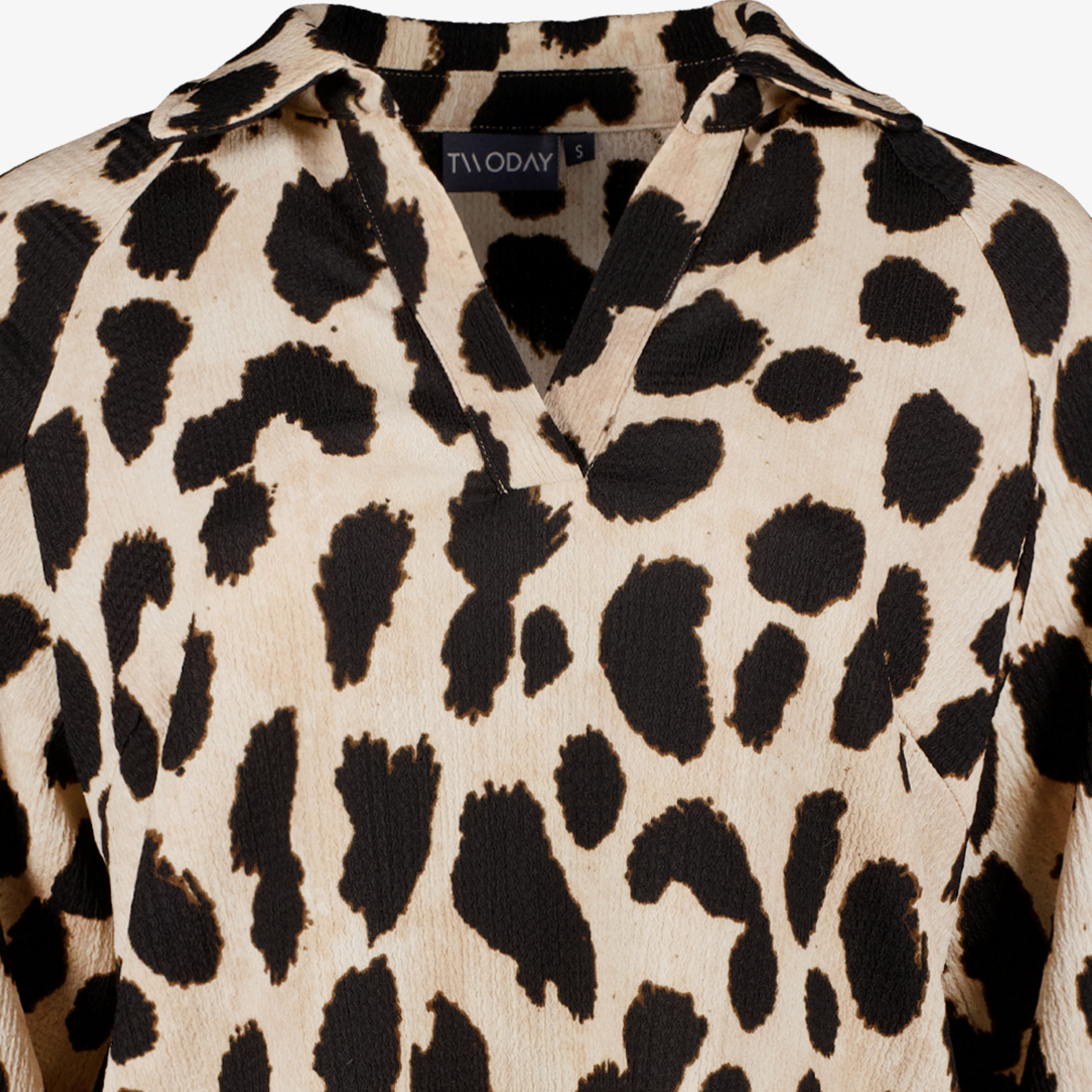 TwoDay dames blouse met panterprint beige zwart t-shirts & tops – foto 3