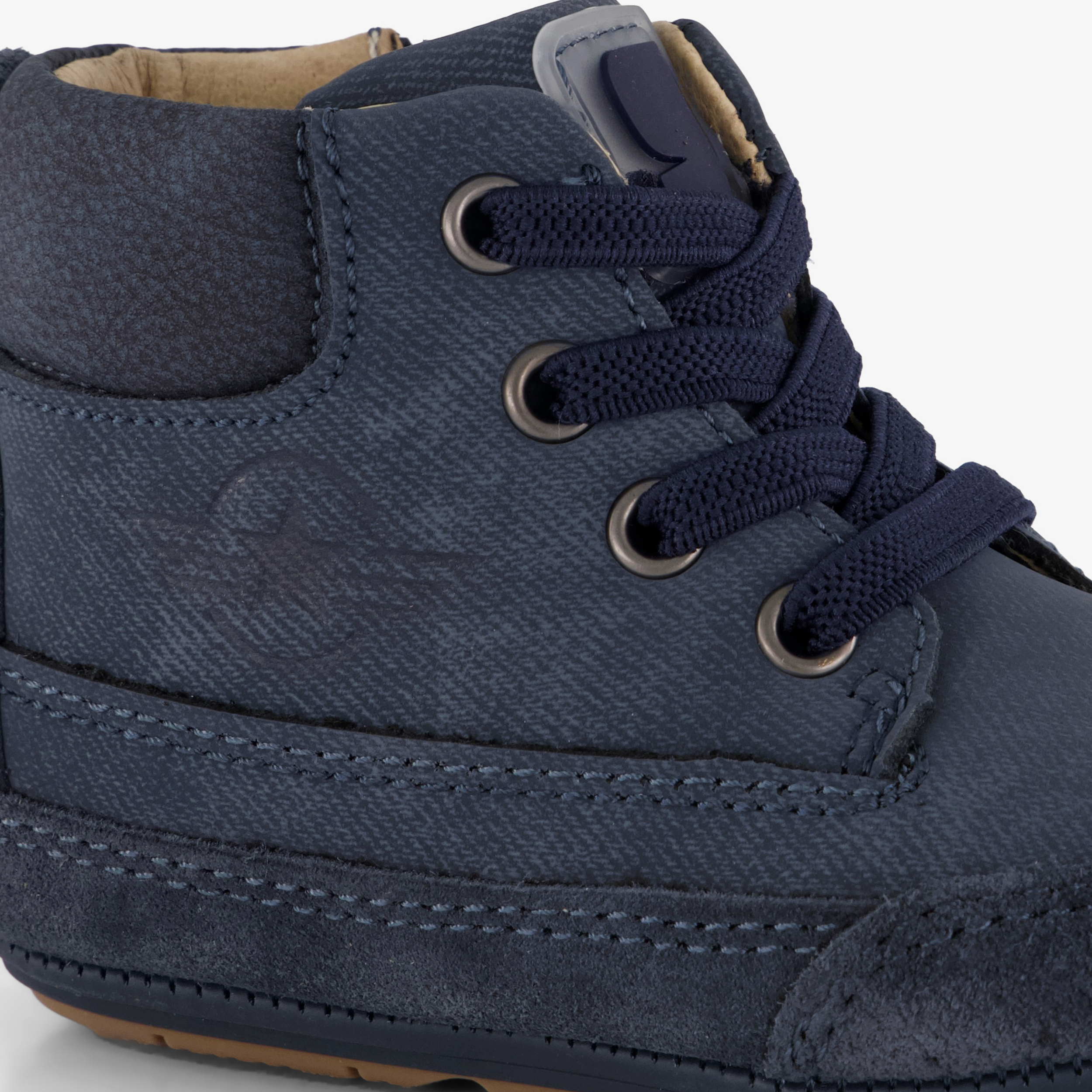 Groot leren babyschoenen donerkblauw jongens – foto 5